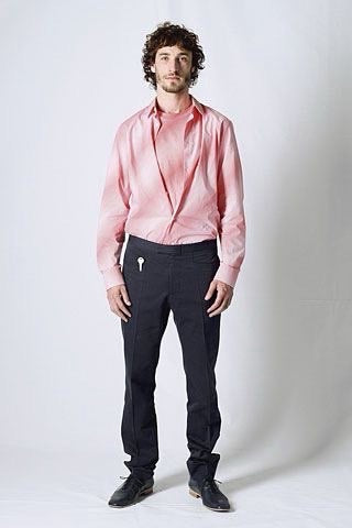 Martin Margiela 08SS gradient stripe regular collar shirt