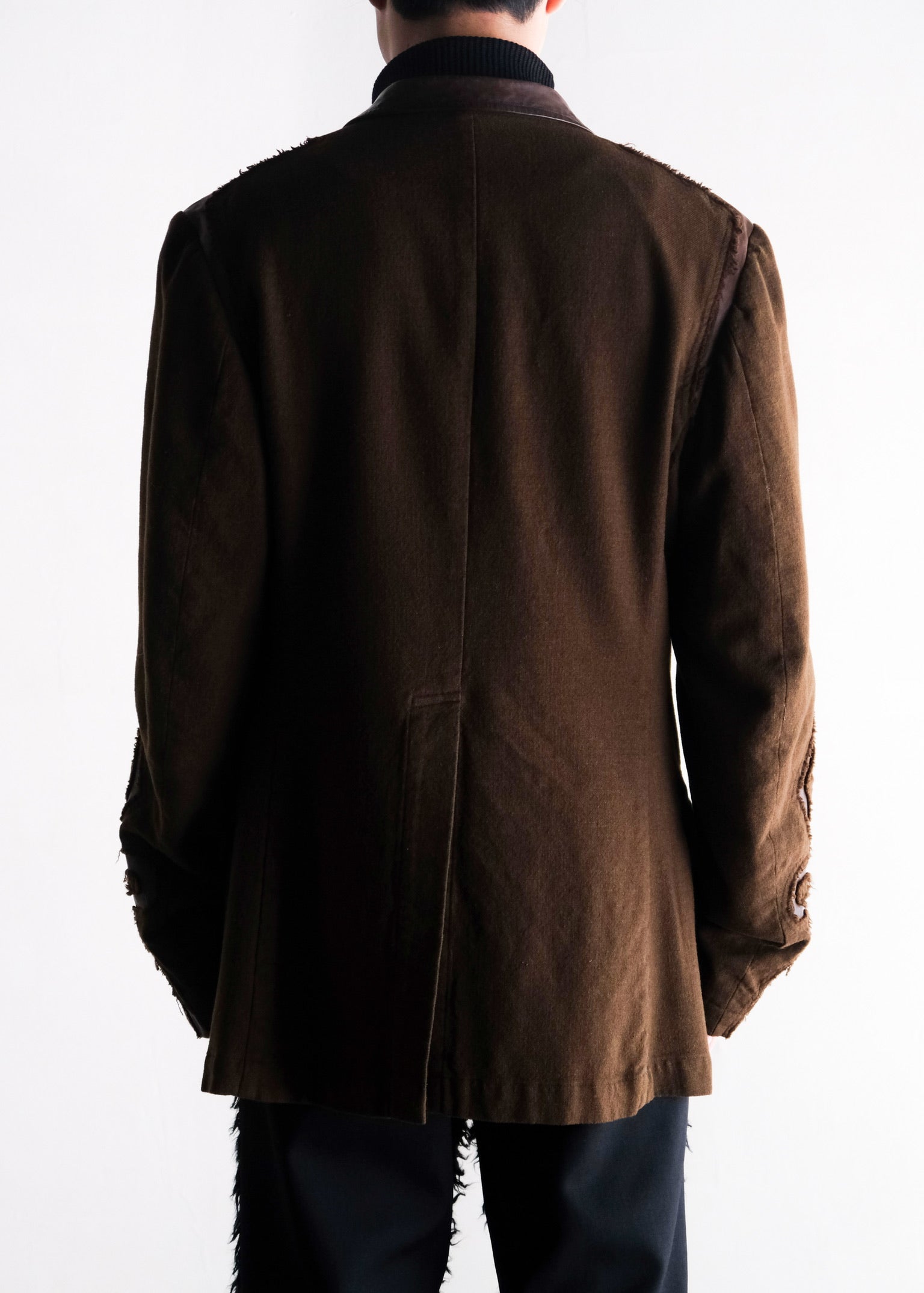 Yohji Yamamoto POUR HOMME 03AW kangaroo leather slit long jacket