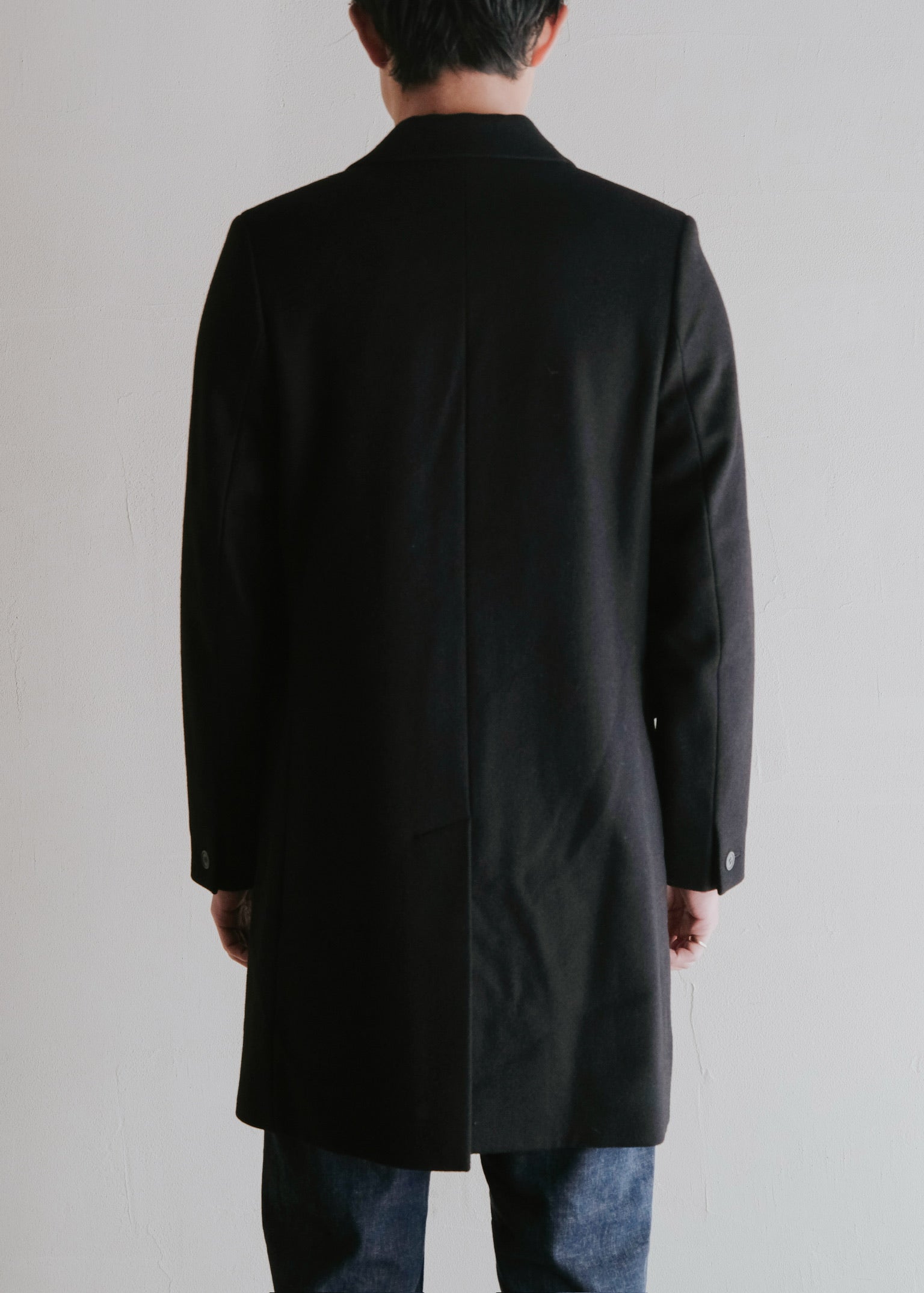 90's A.P.C. fly front wool chesterfield coat
