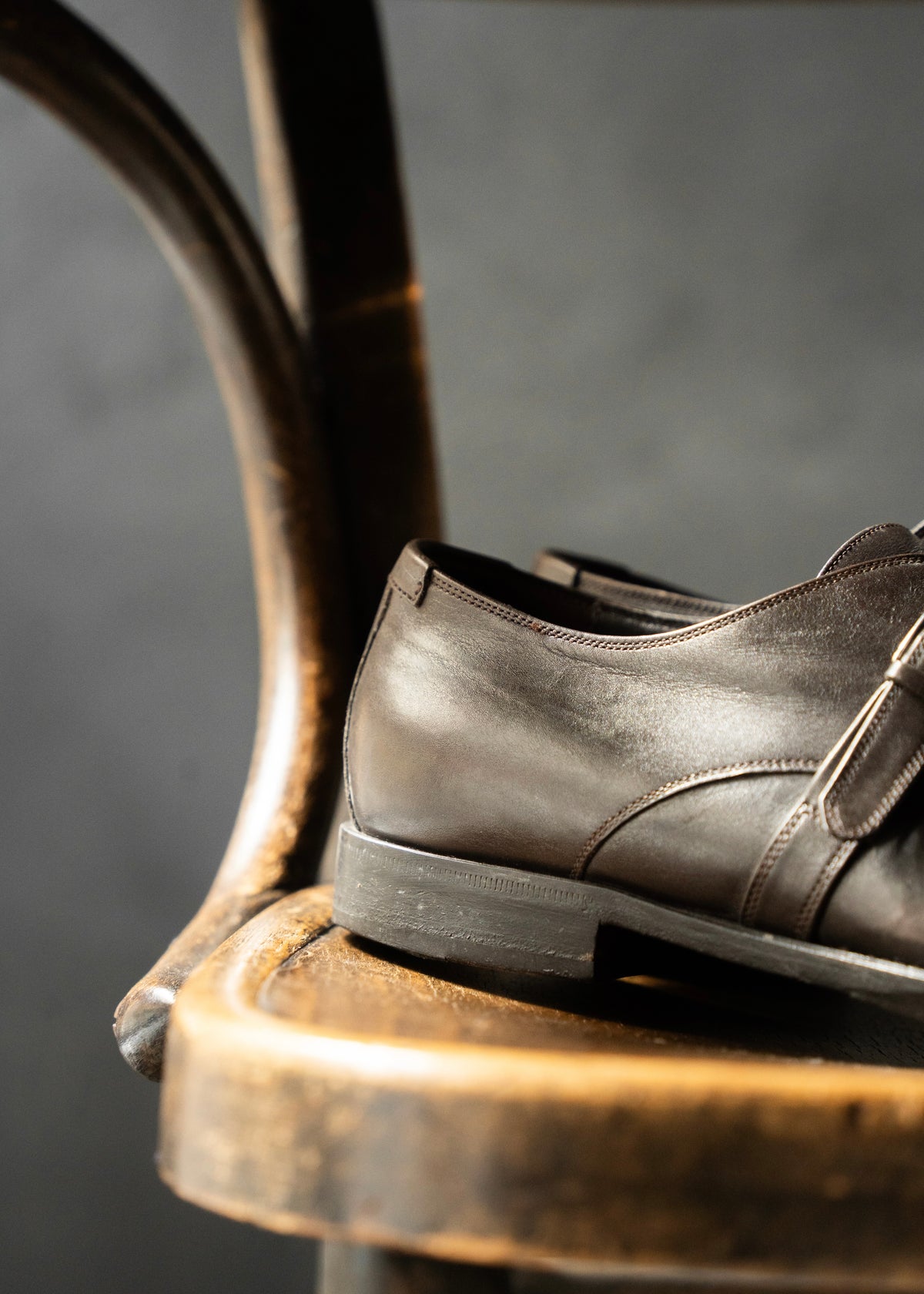 90’s GUCCI single monk square toe boot