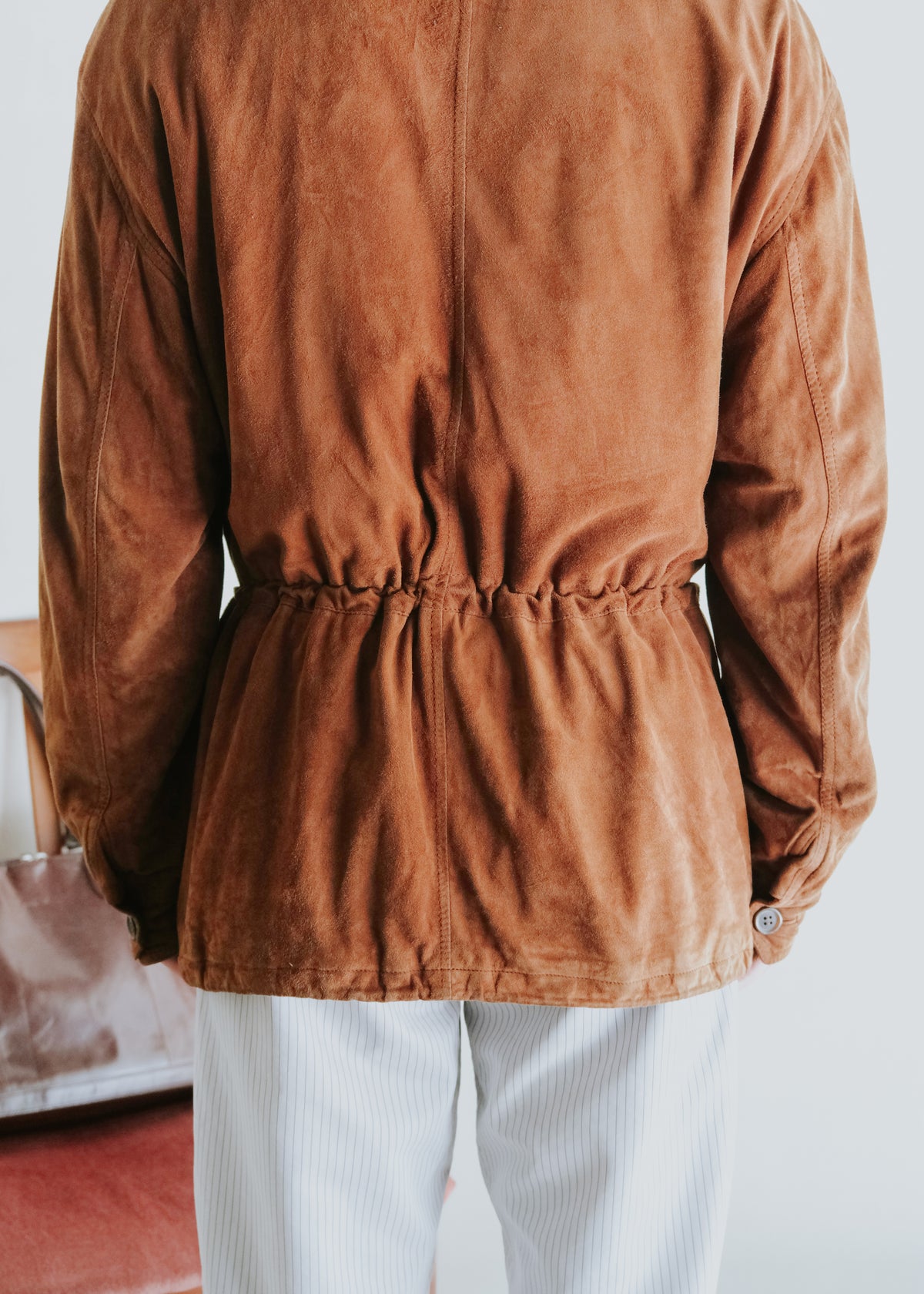 80's HUGO BOSS suede leather safari jacket