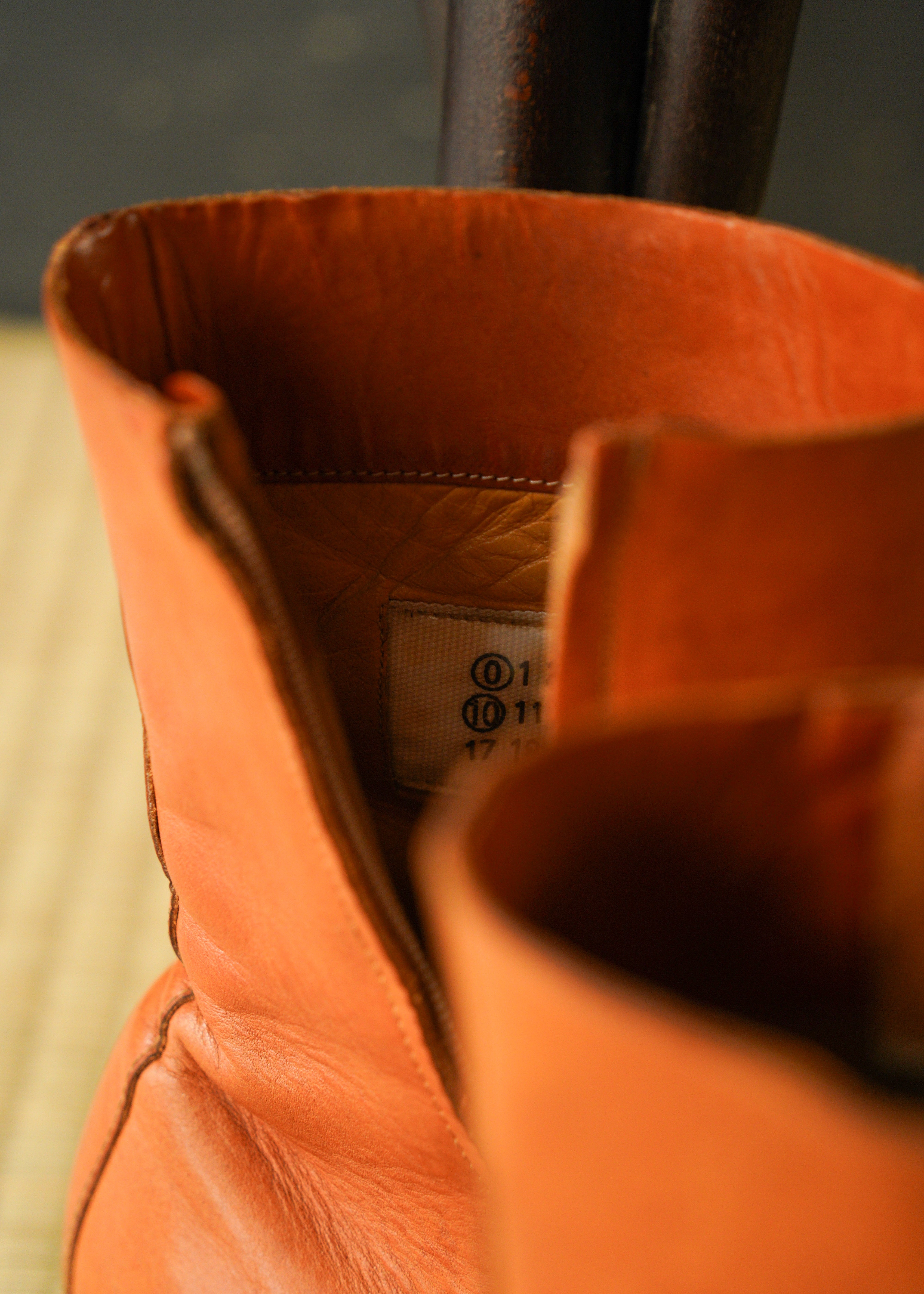 MARTIN MARGIELA artisanal square toe side zip boots