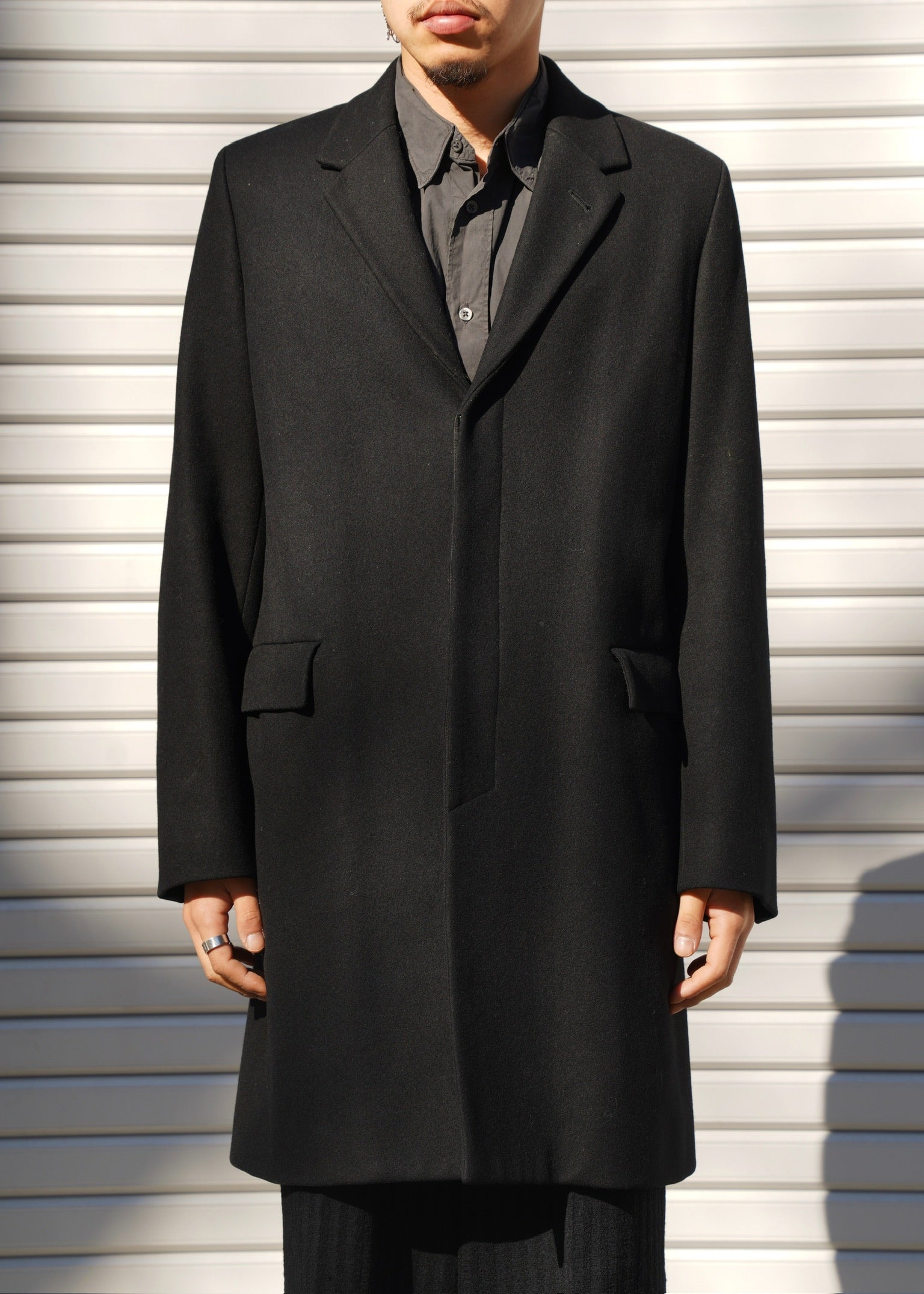 90's A.P.C. fly front chester coat