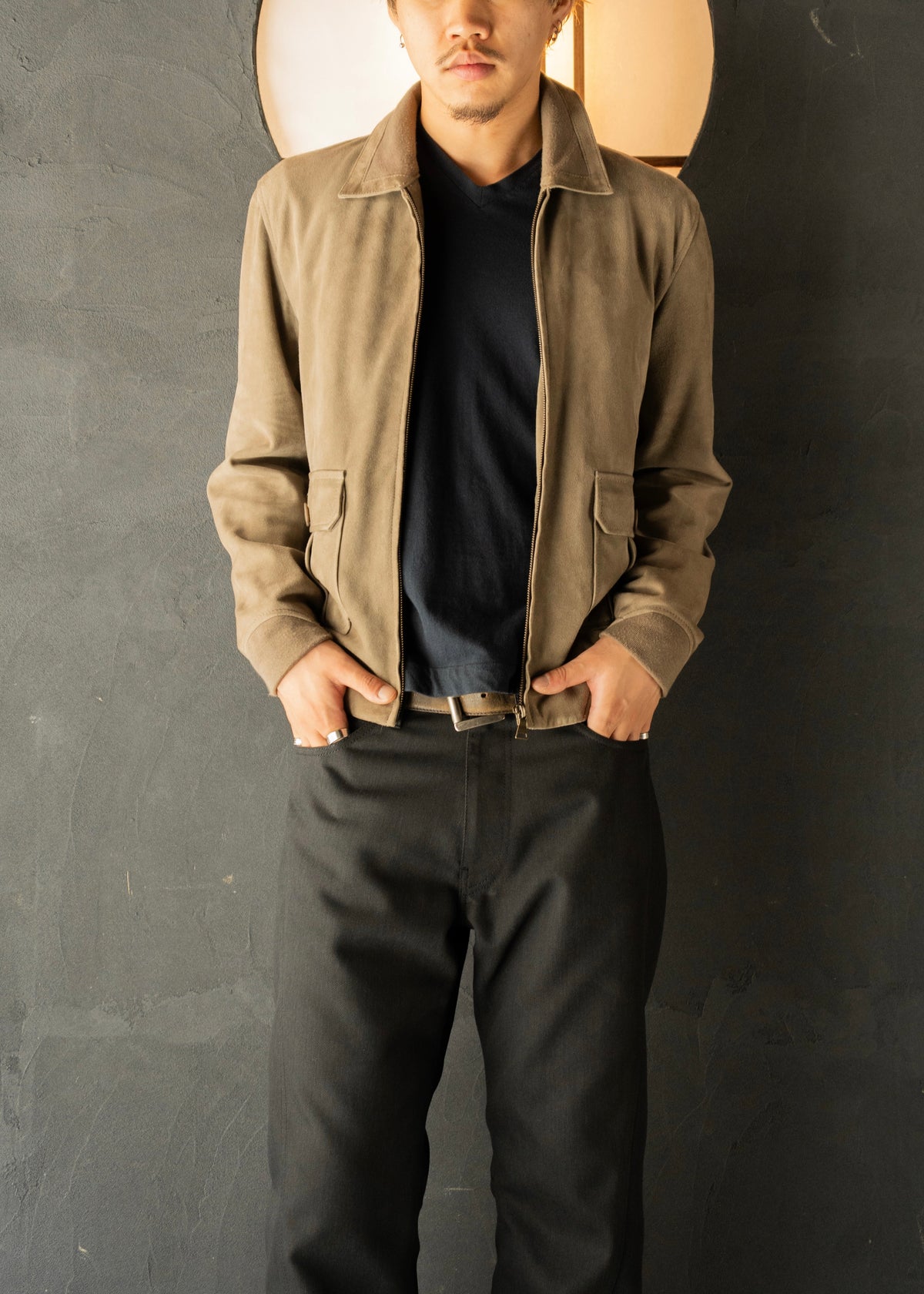 10’s Paul Smith goat suede zip up leather jacket