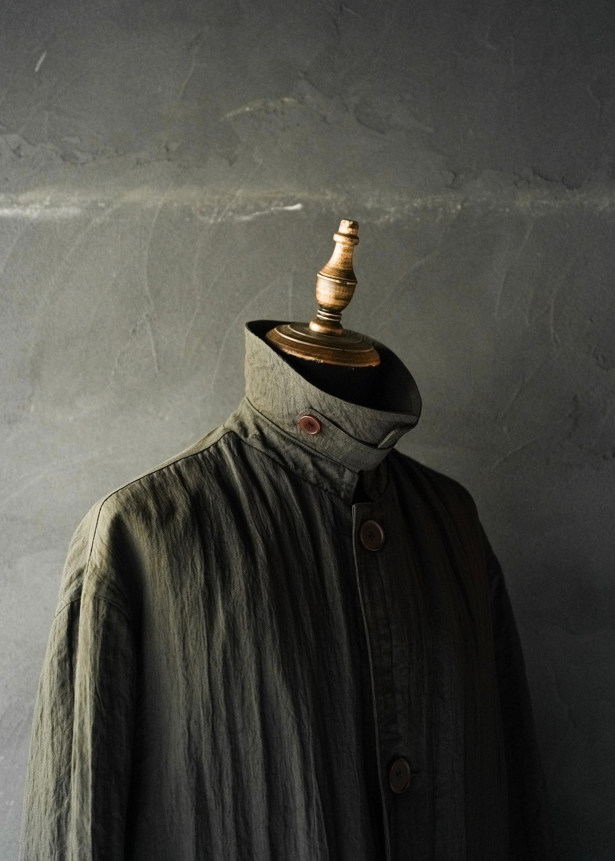 70-80’s GIORGIO ARMANI linen balmacaan coat