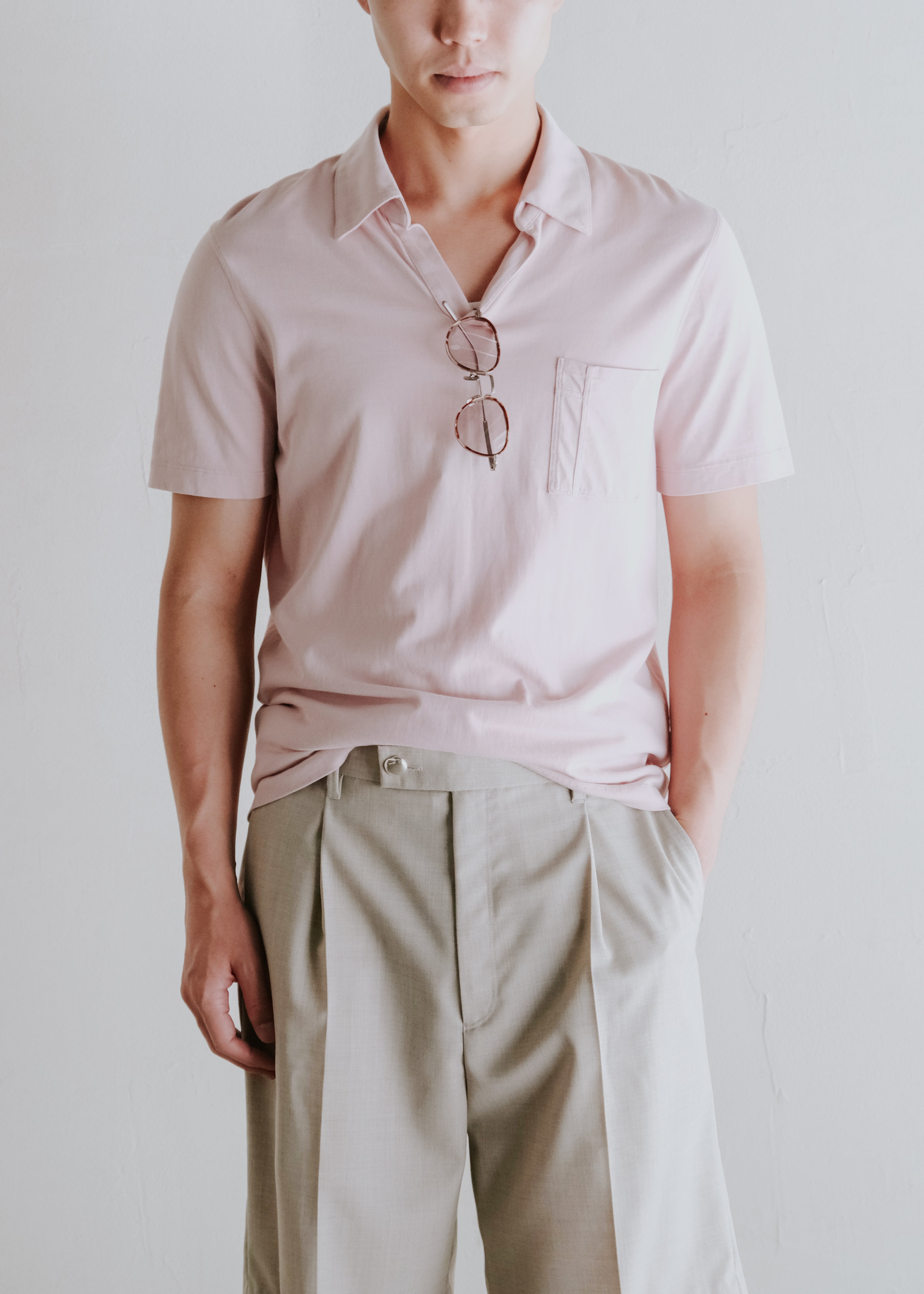 00's HERMÉS cotton S/S skipper shirt