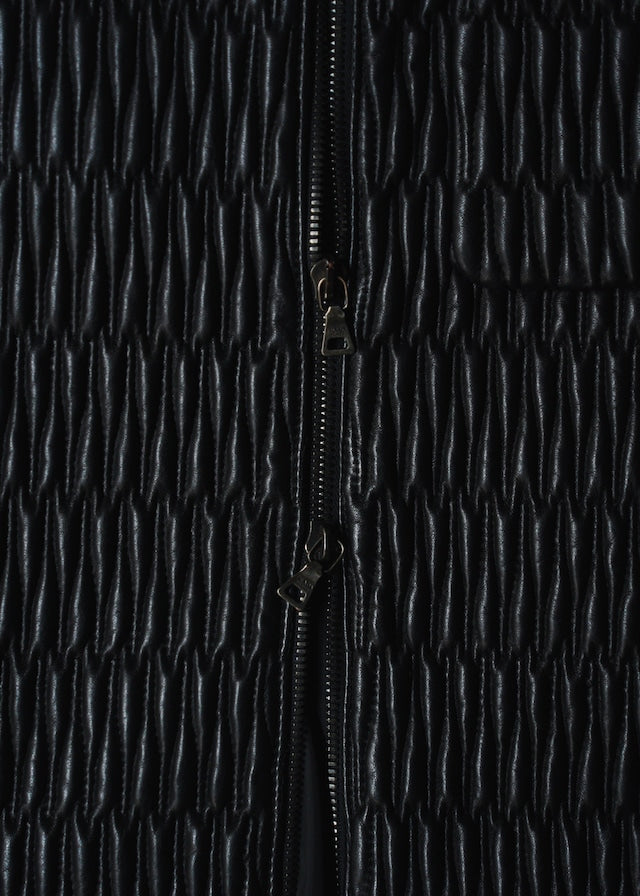 PRADA 06AW double zip pleats leather jacket