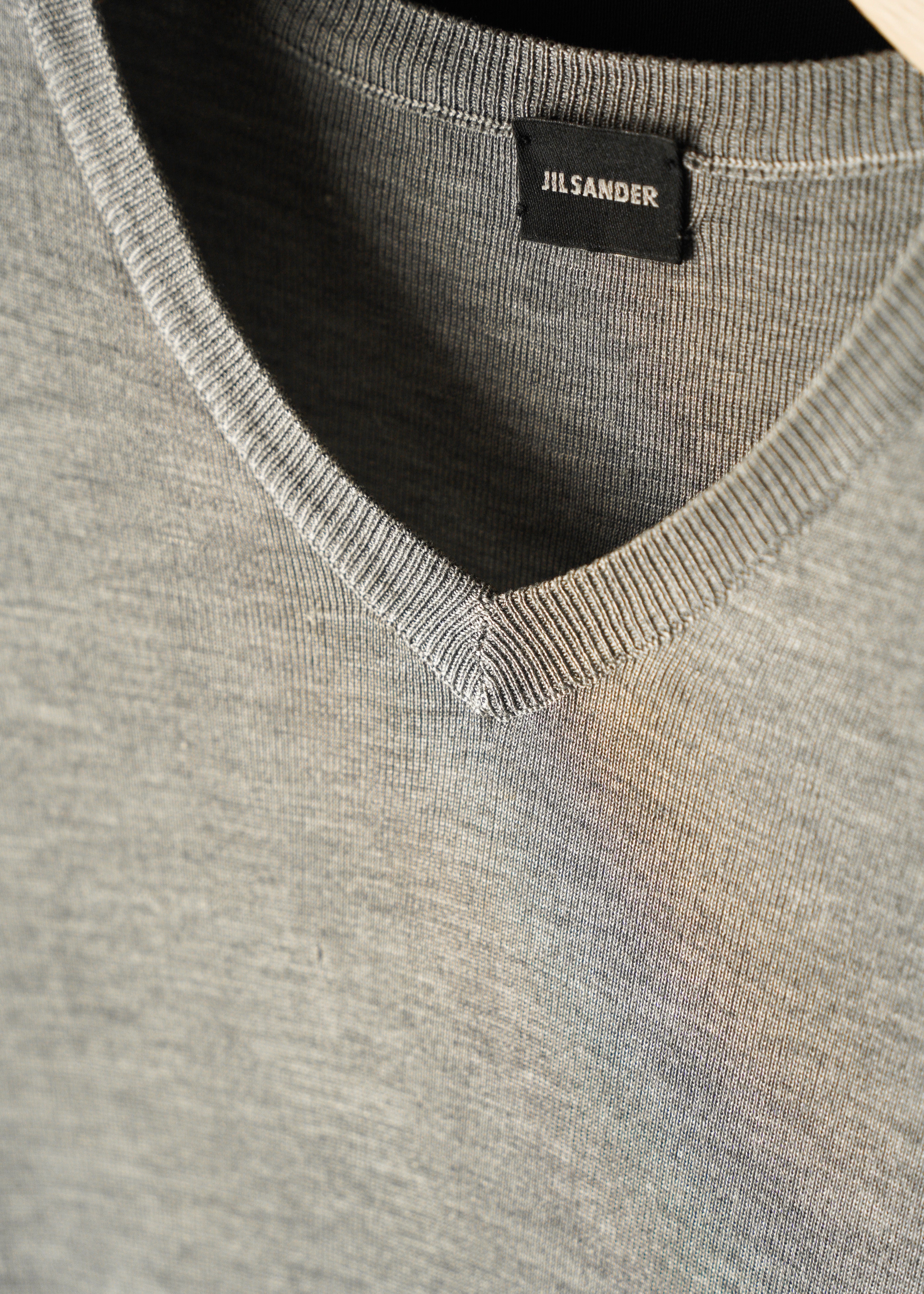 90-00’s JIL SANDER bicolor short sleeve v neck silk knit