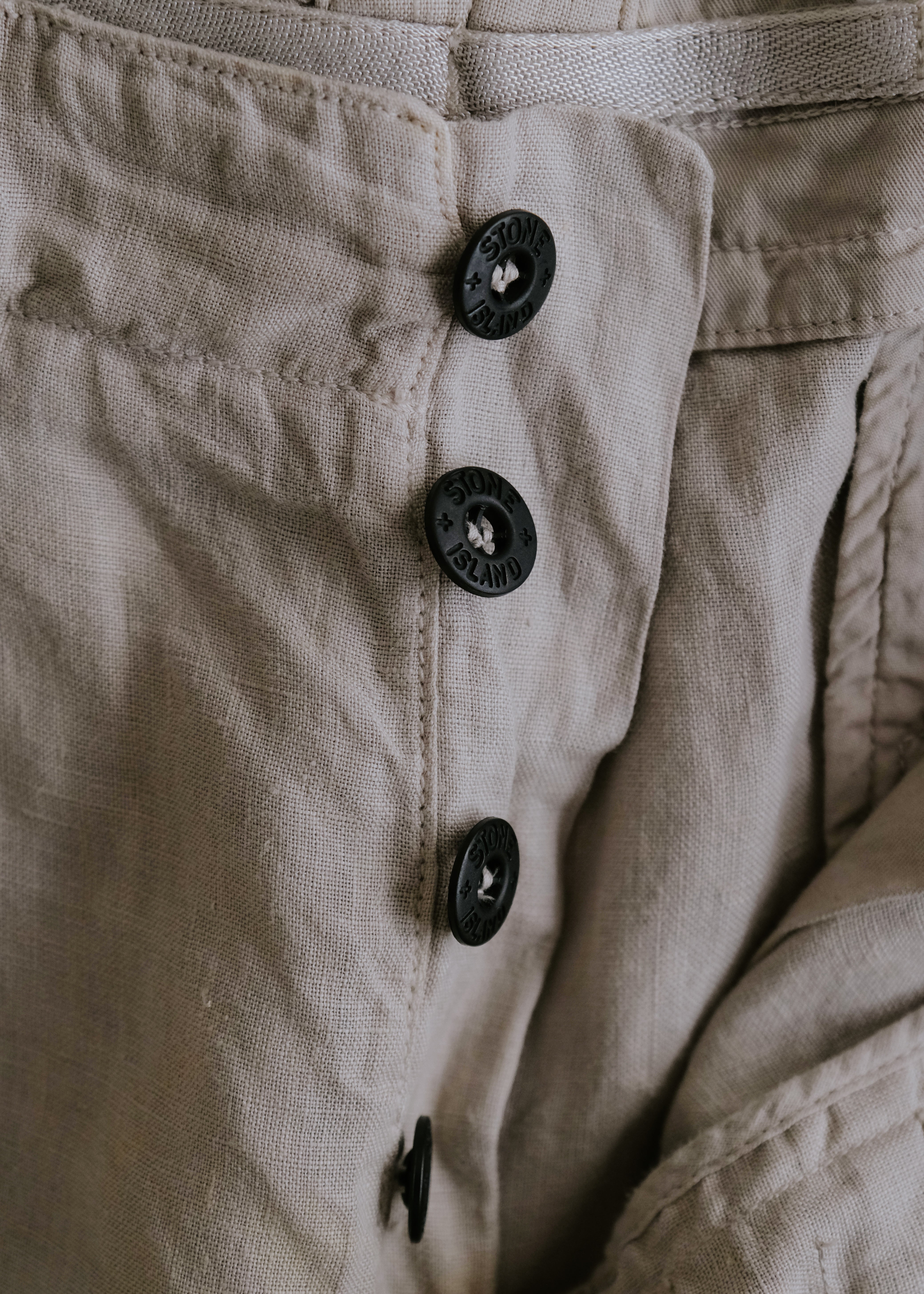 STONE ISLAND 02SS linen straight trousers