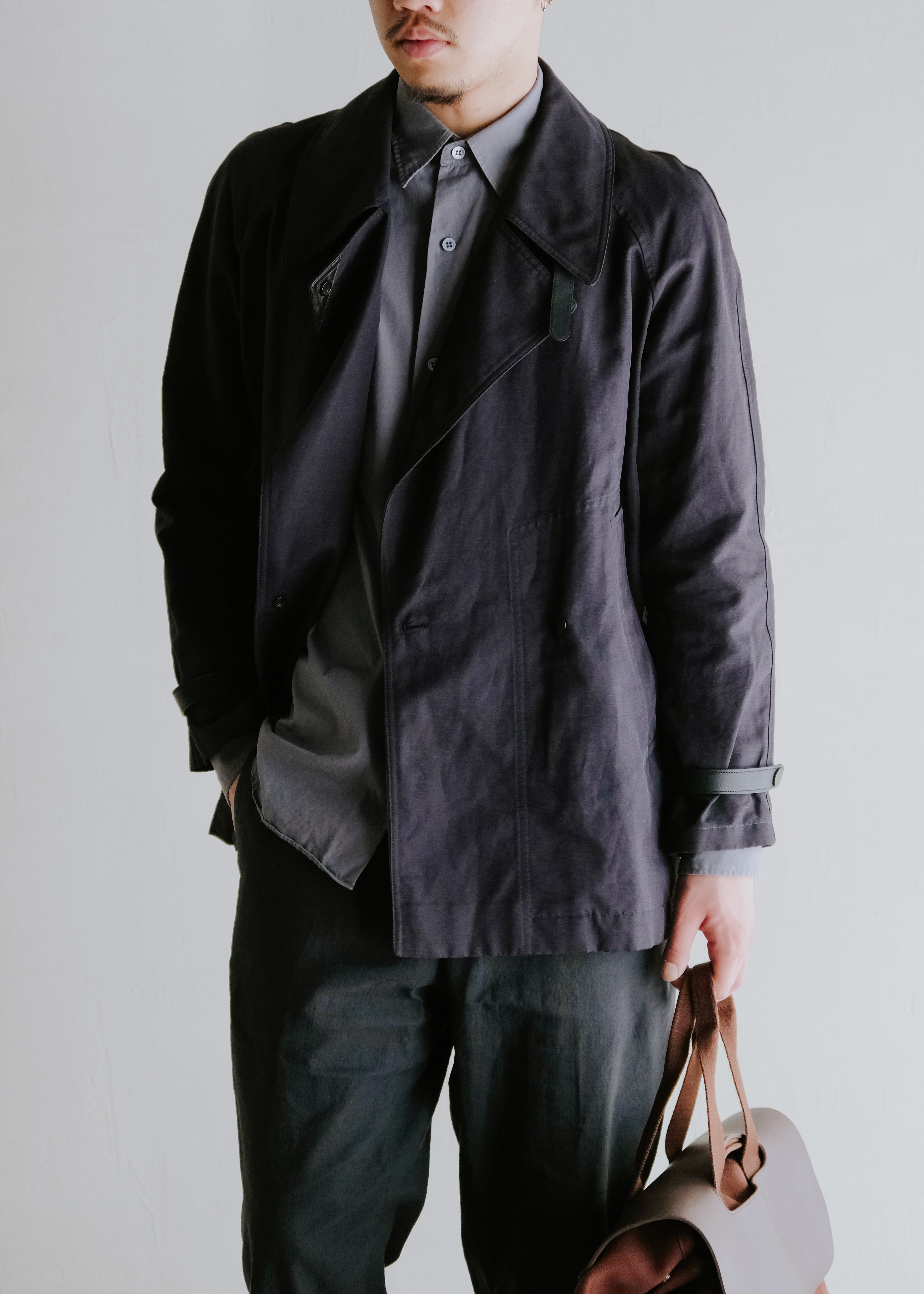 10's HERMÈS by Christophe Lemaire leather belted short coat