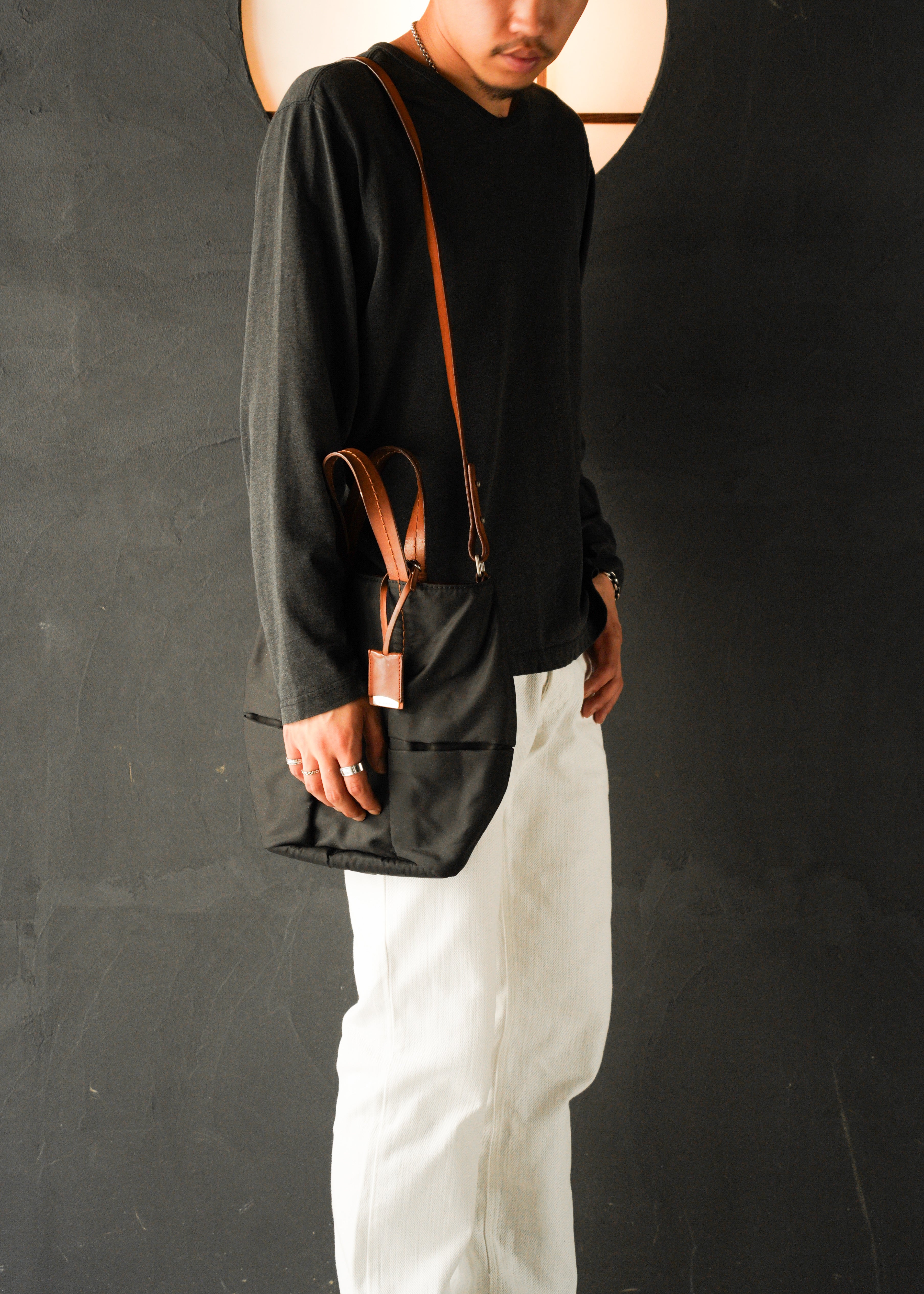 Jil sander 2 way nylon shoulder bag