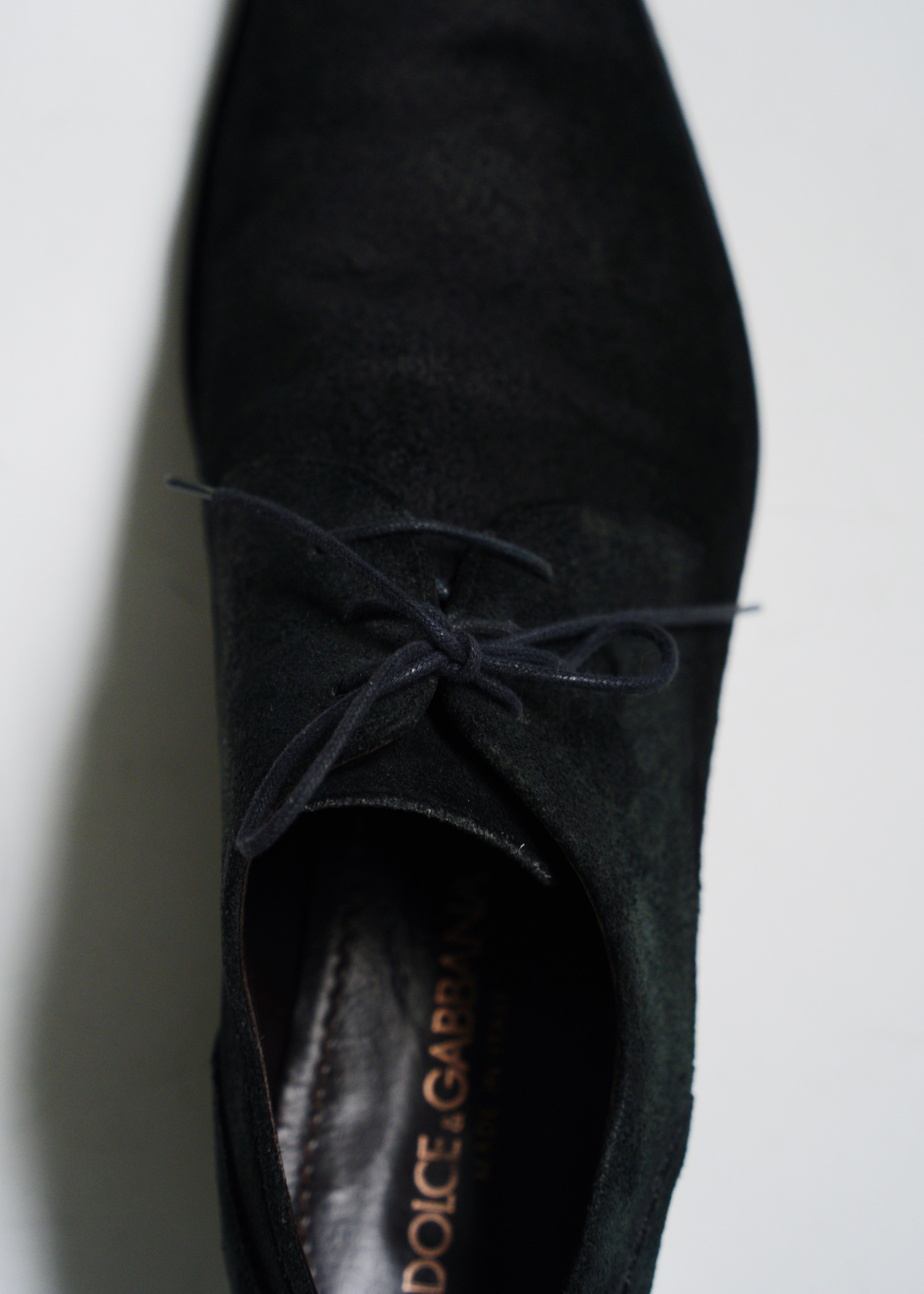00's DOLCE & GABBANA pointed toe suede leather shoes