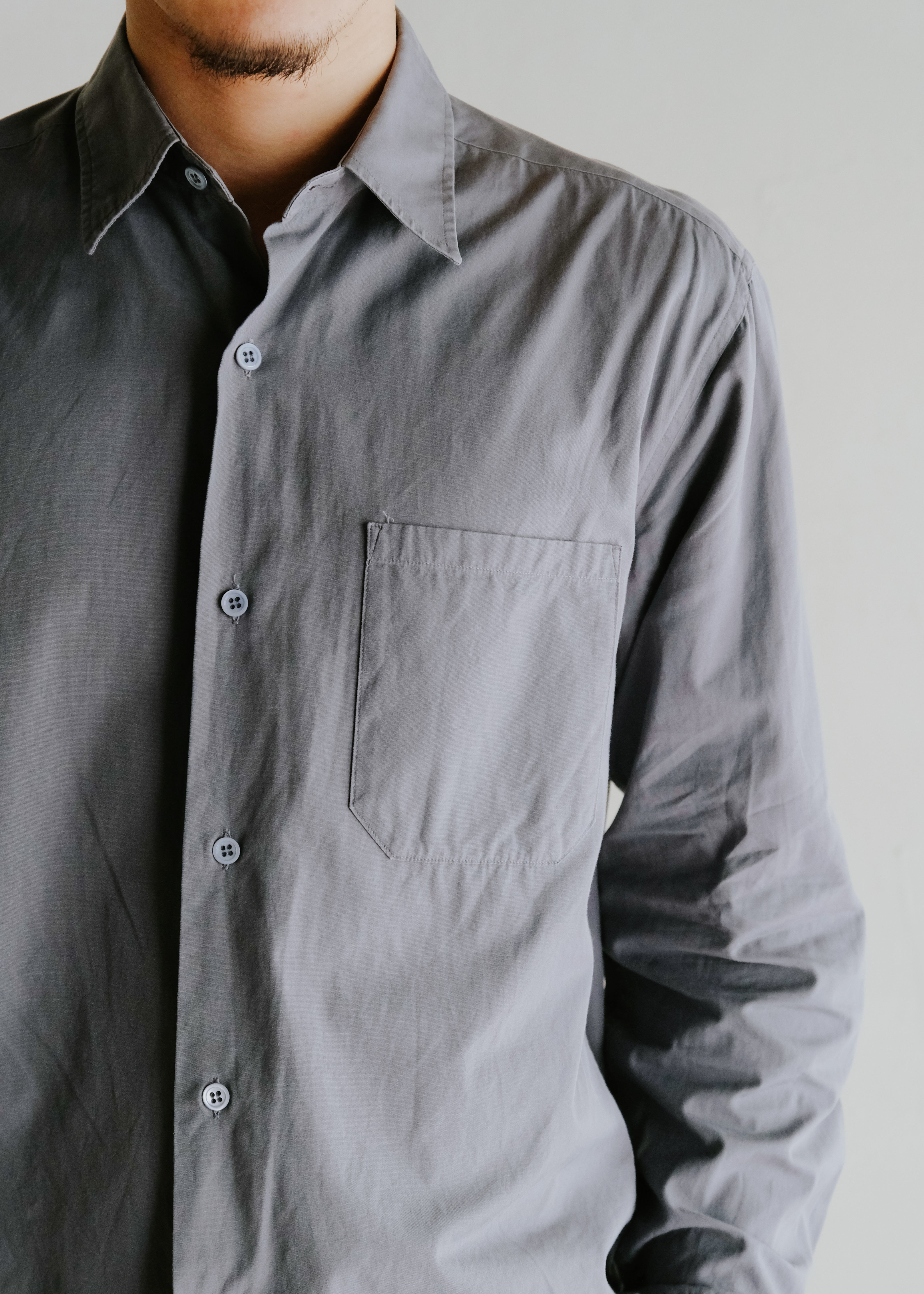 00's agnes b. homme regular collar cotton shirt