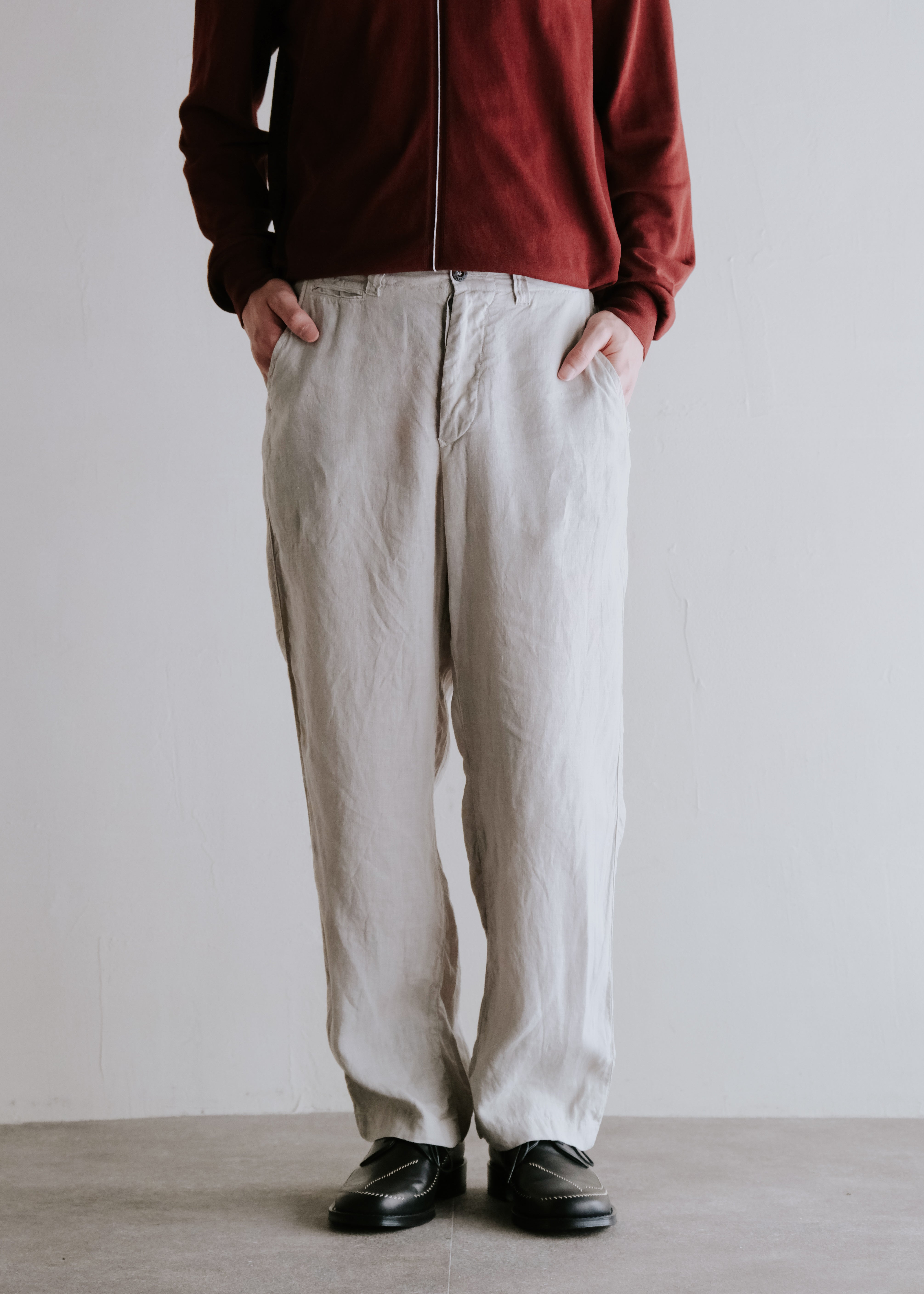 STONE ISLAND 02SS linen straight trousers