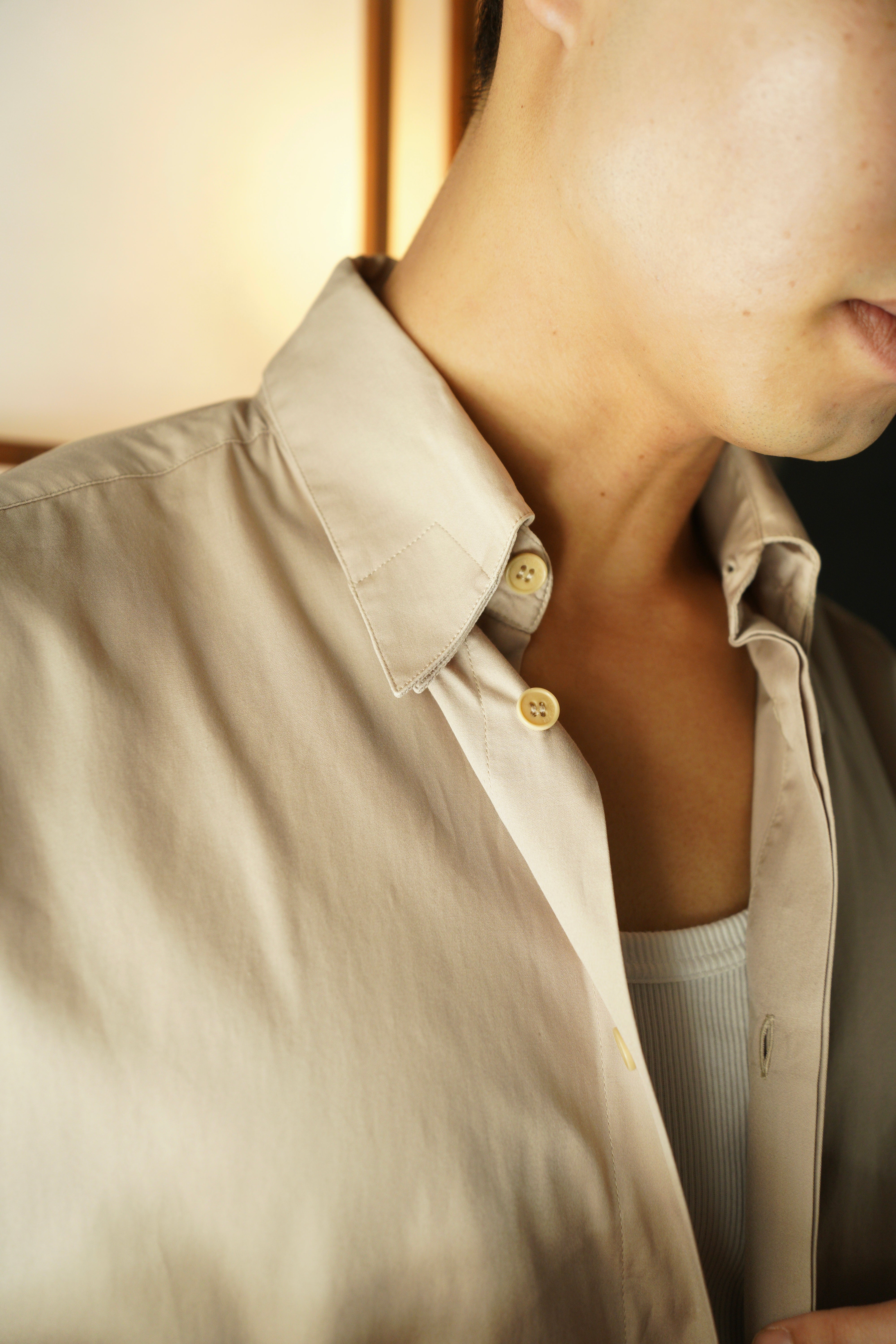 90's GIANNI VERSACE double collar fly front dress shirt