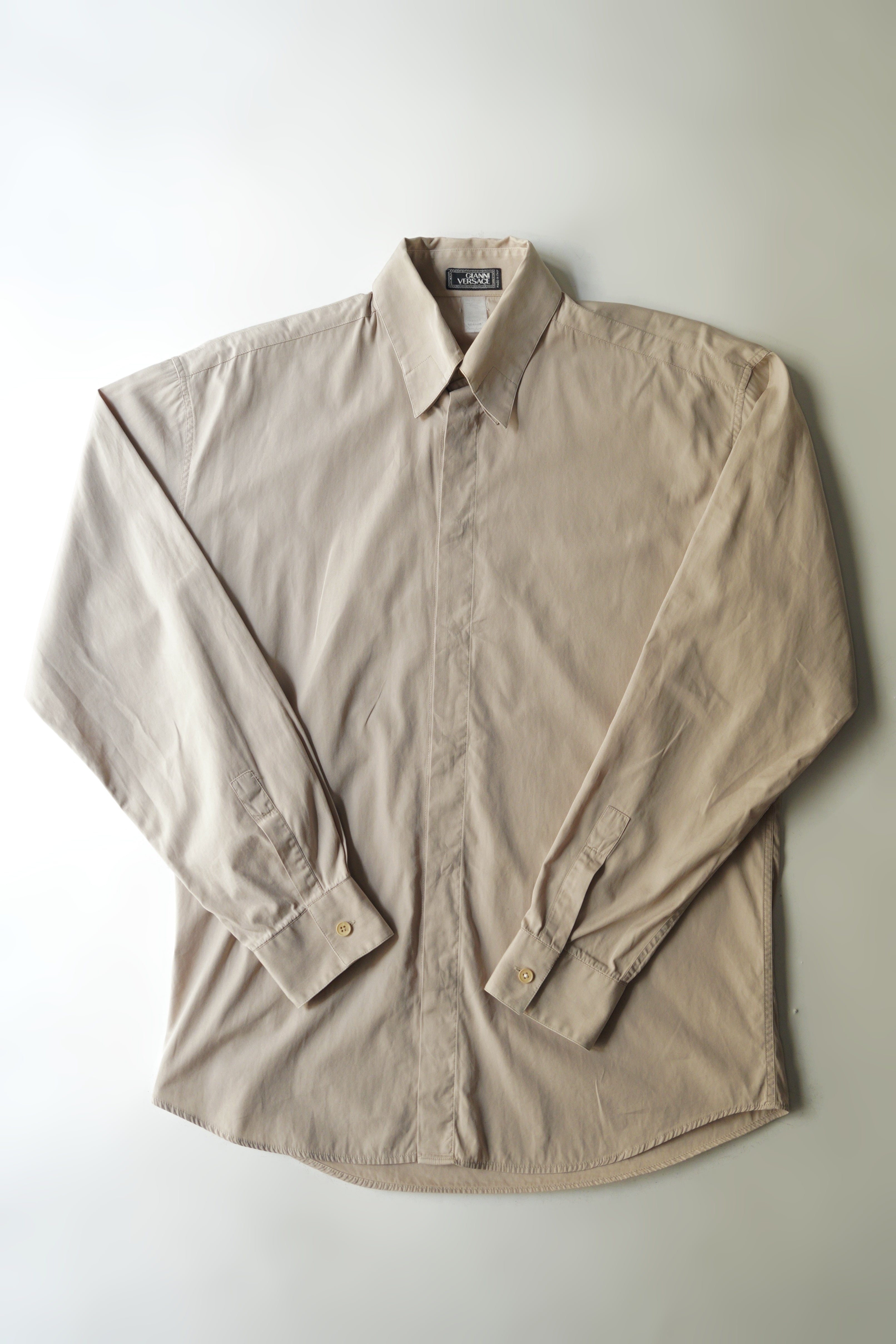 90's GIANNI VERSACE double collar fly front dress shirt