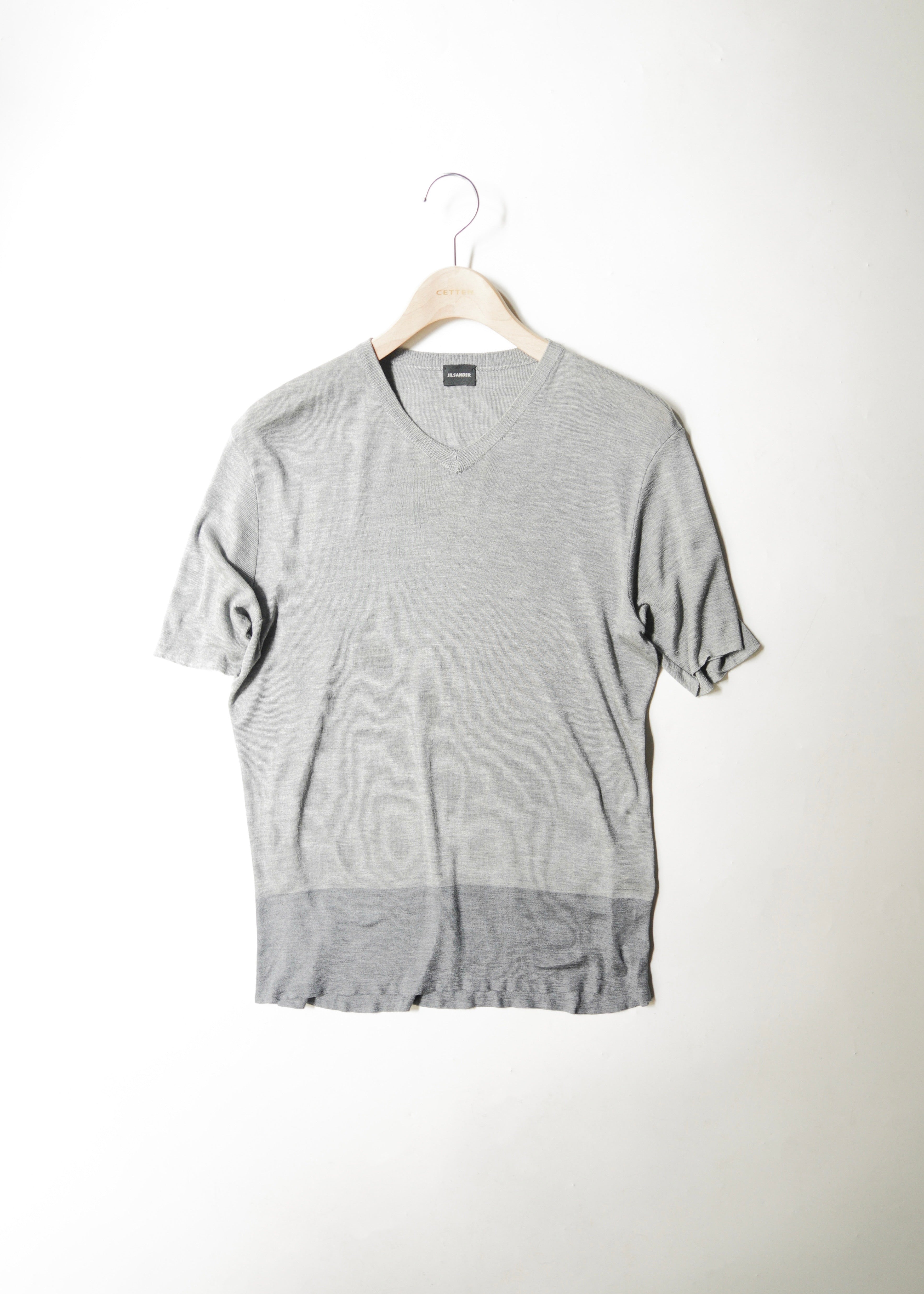 90-00’s JIL SANDER bicolor short sleeve v neck silk knit