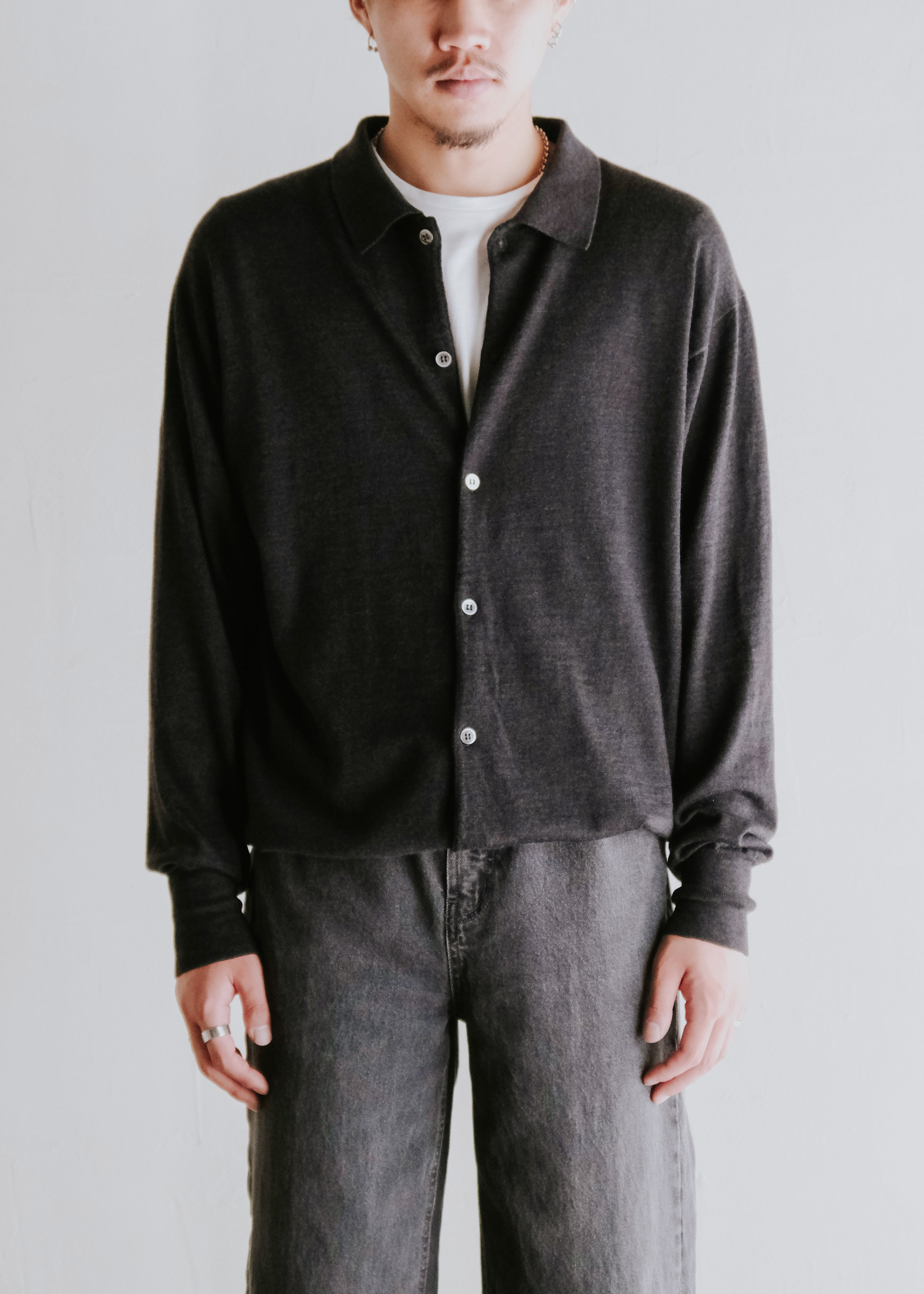 90-00's Y's for men collar knit cardigan
