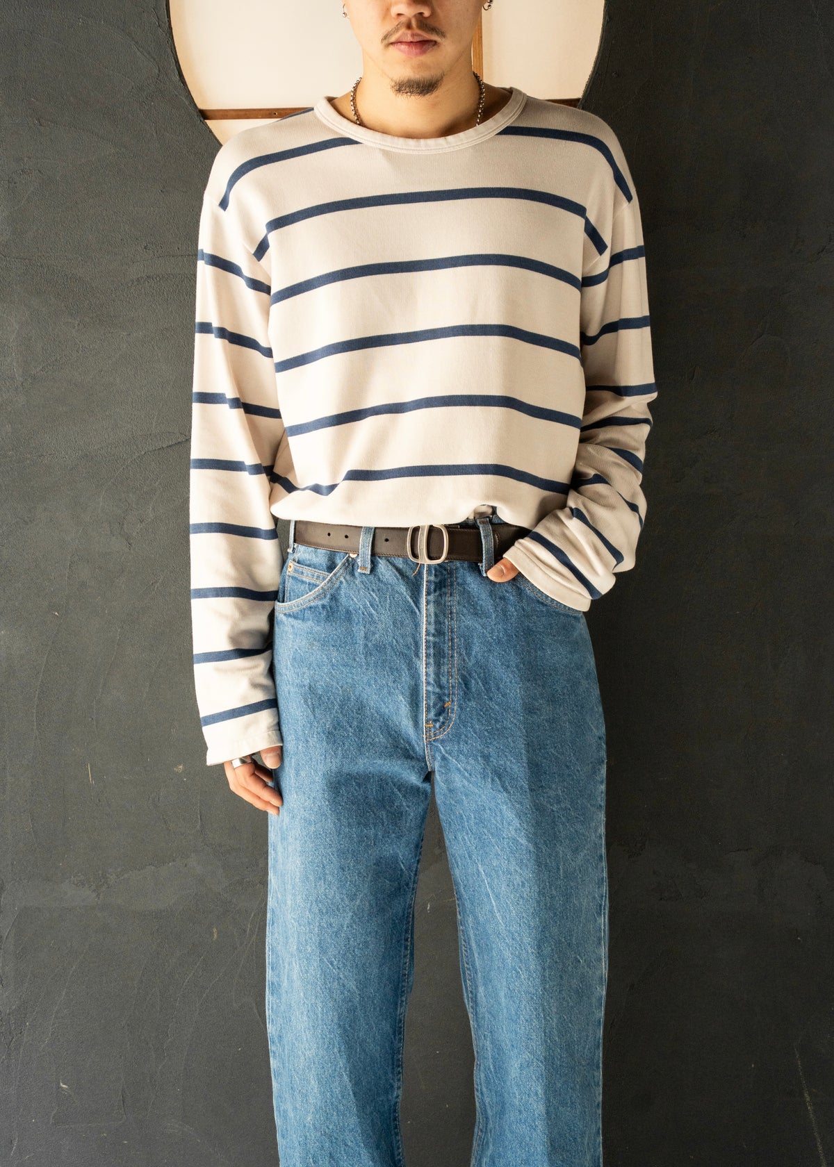 90-00’s Agnes b. homme crew neck border tops