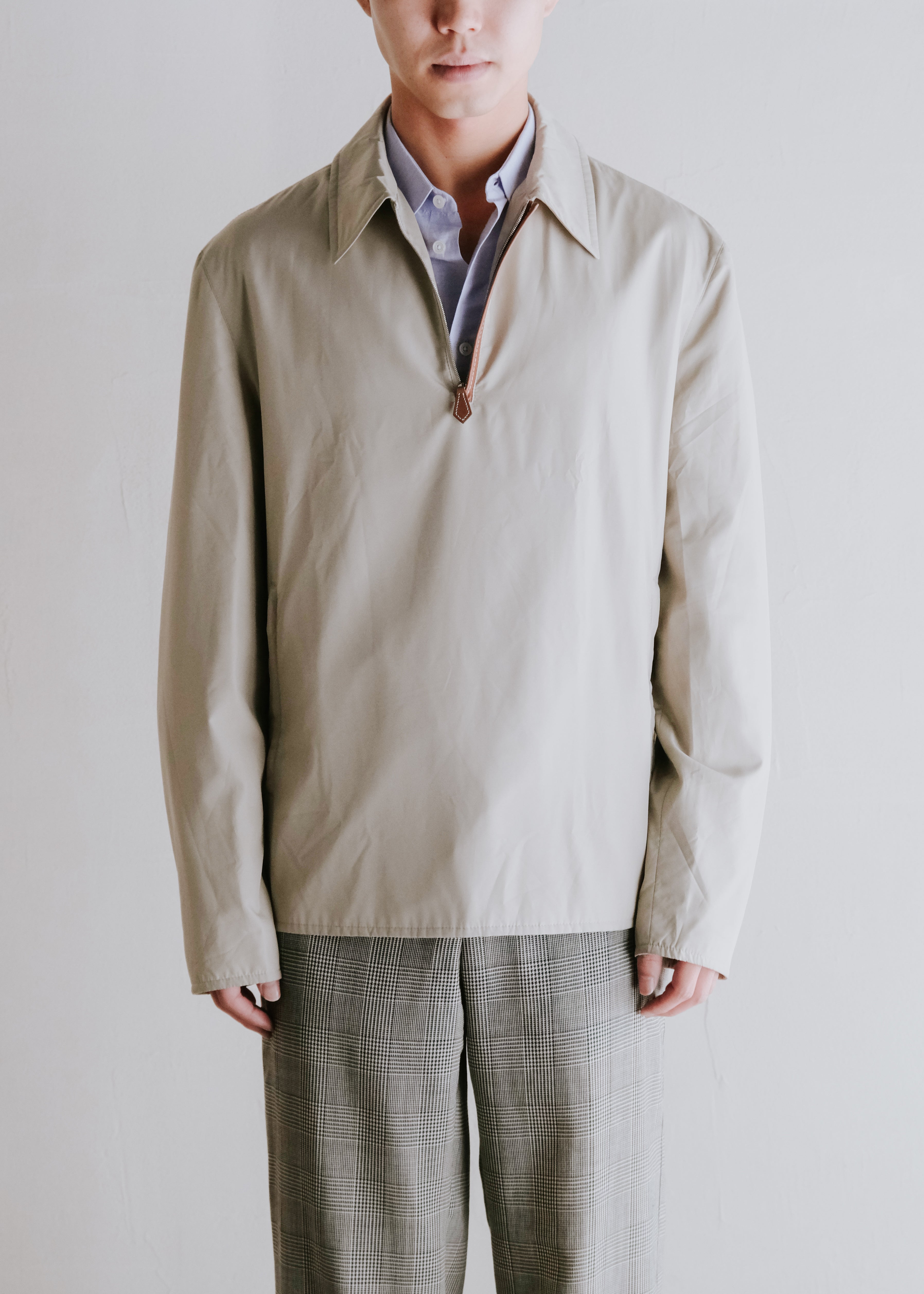 HERMÈS 00's half zip polyester light padded jacket