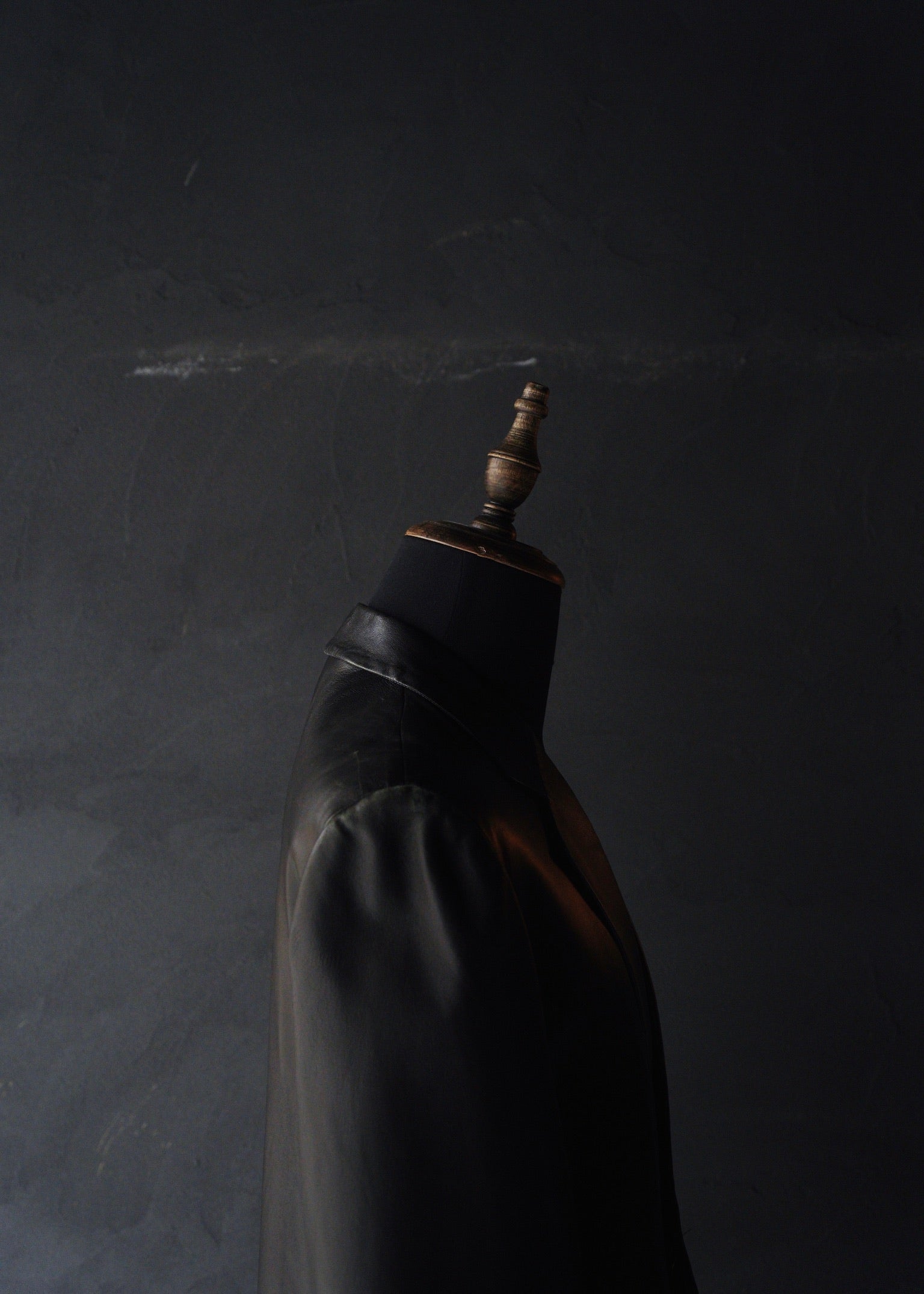 HELMUT LANG fly front leather chesterfield coat