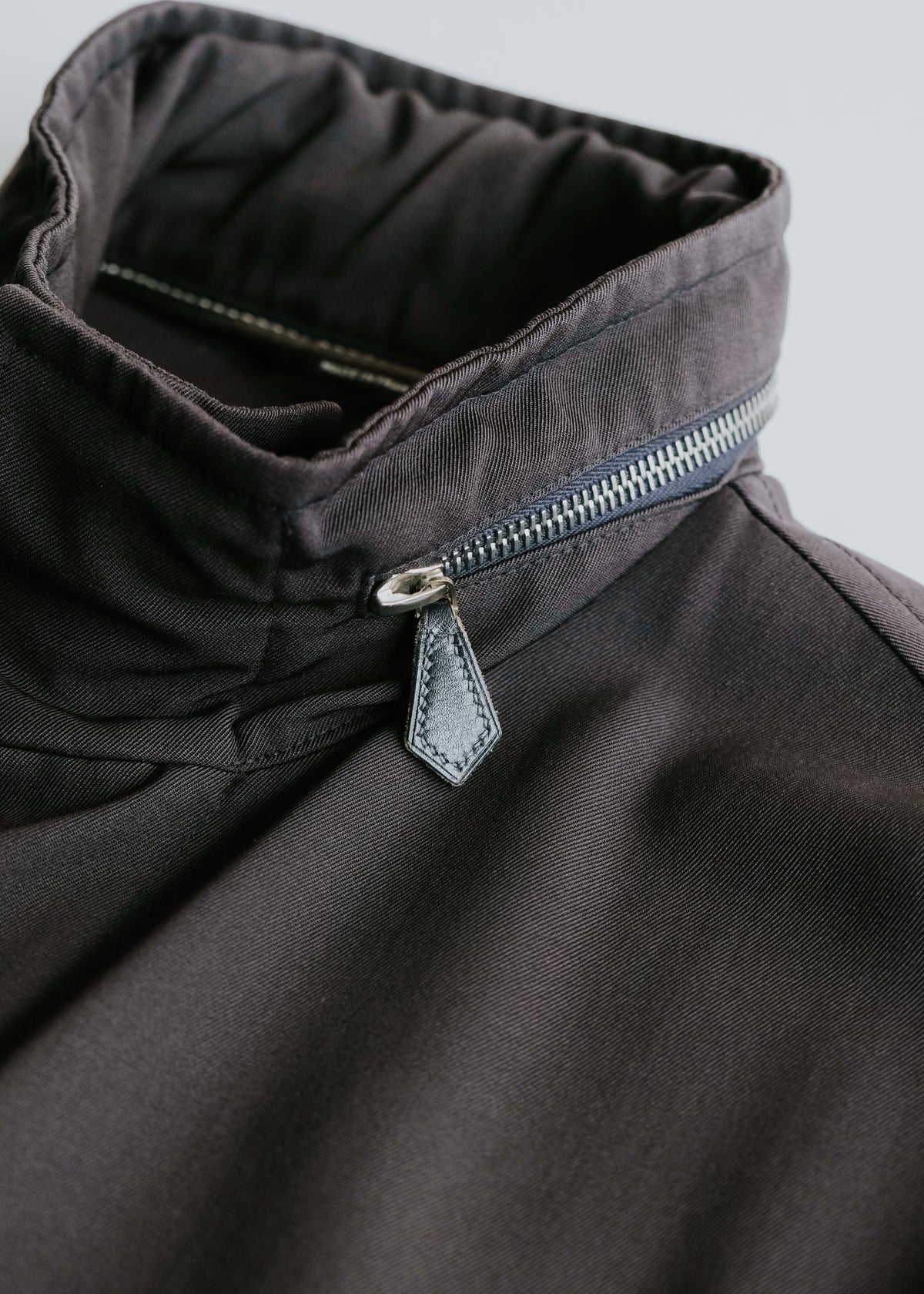 90-00's HERMÈS sigle stand collar fly front wool coat