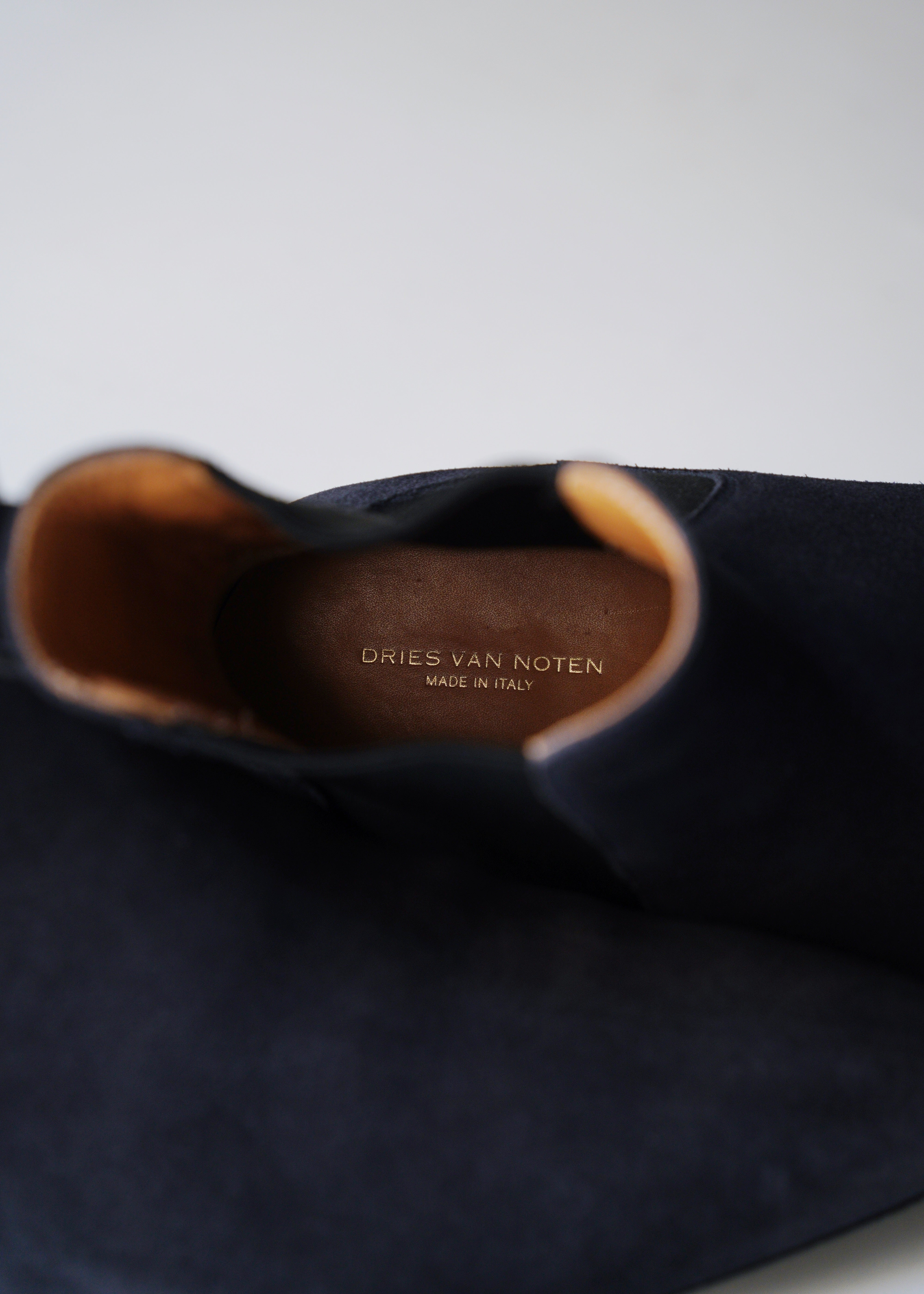 DRIES VAN NOTEN ドリスヴァンノッテン スエード レザー ポインテッドトゥ サイドゴアブーツ 本革 アーカイブ ヴィンテージ メンズ