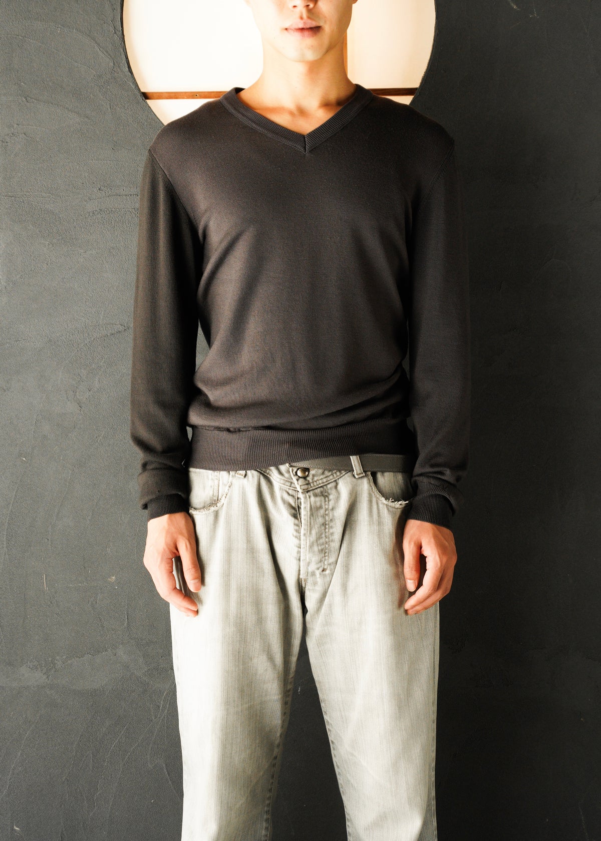 Martin Margiela マルタンマルジェラ 06AW tri-color Vネック ニット メンズ