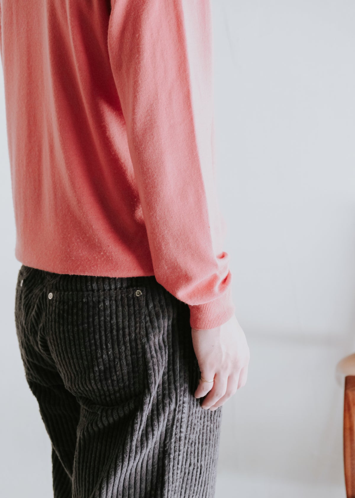 80's- euro pure new ウール v-neck ニット メンズ