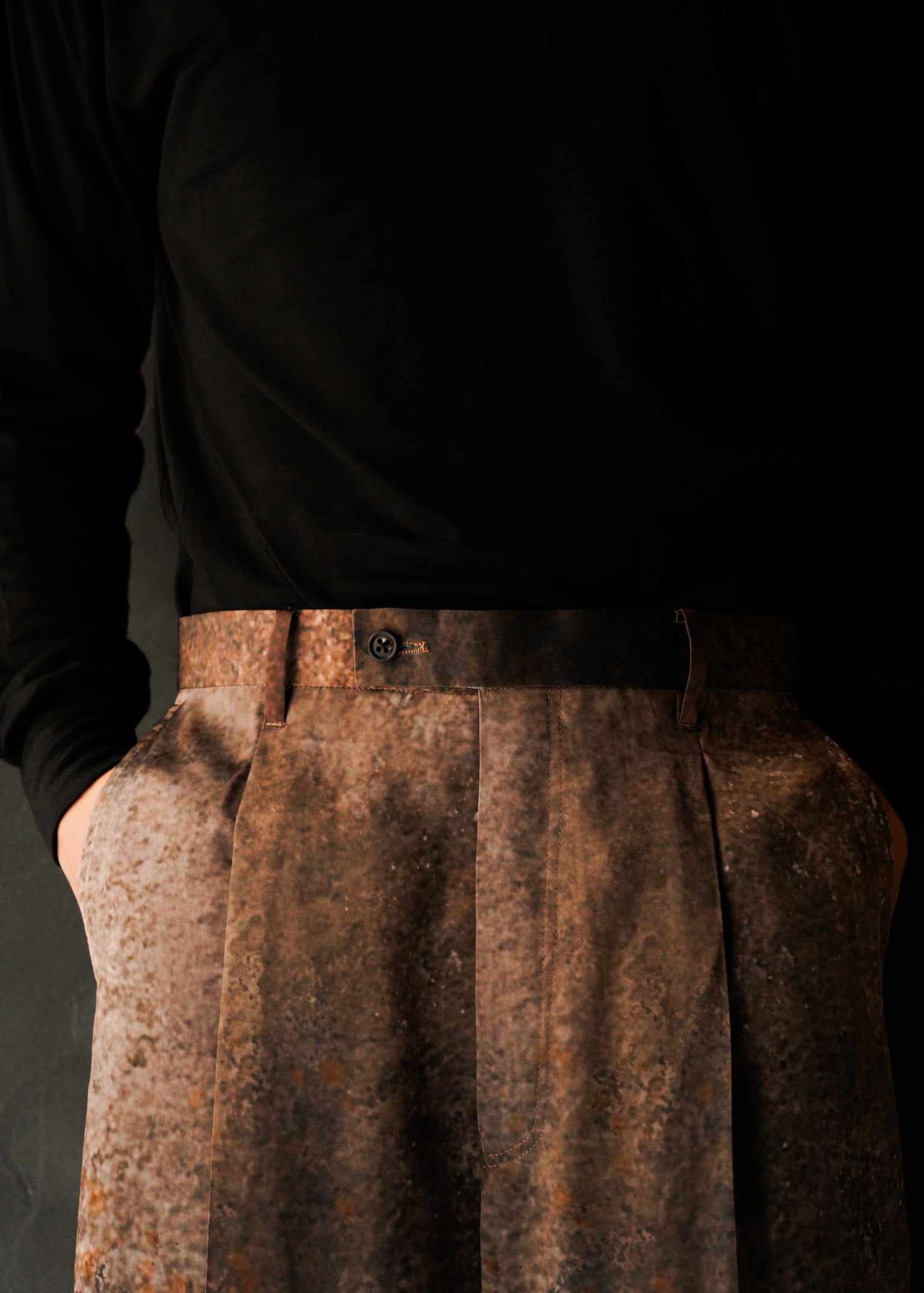 SASAKI SATORU 26SS single tuck wide trousers / Brown
