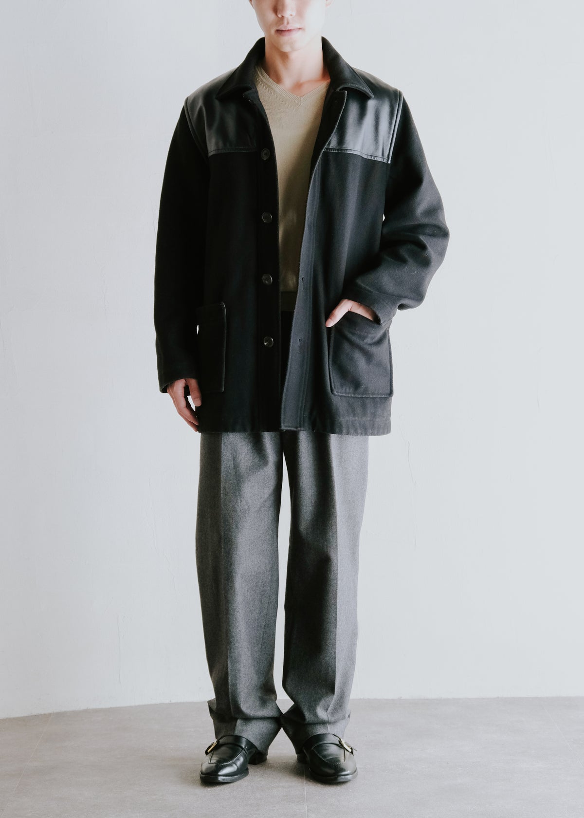 80's CHARLES JOURDAN loopless tucked slacks