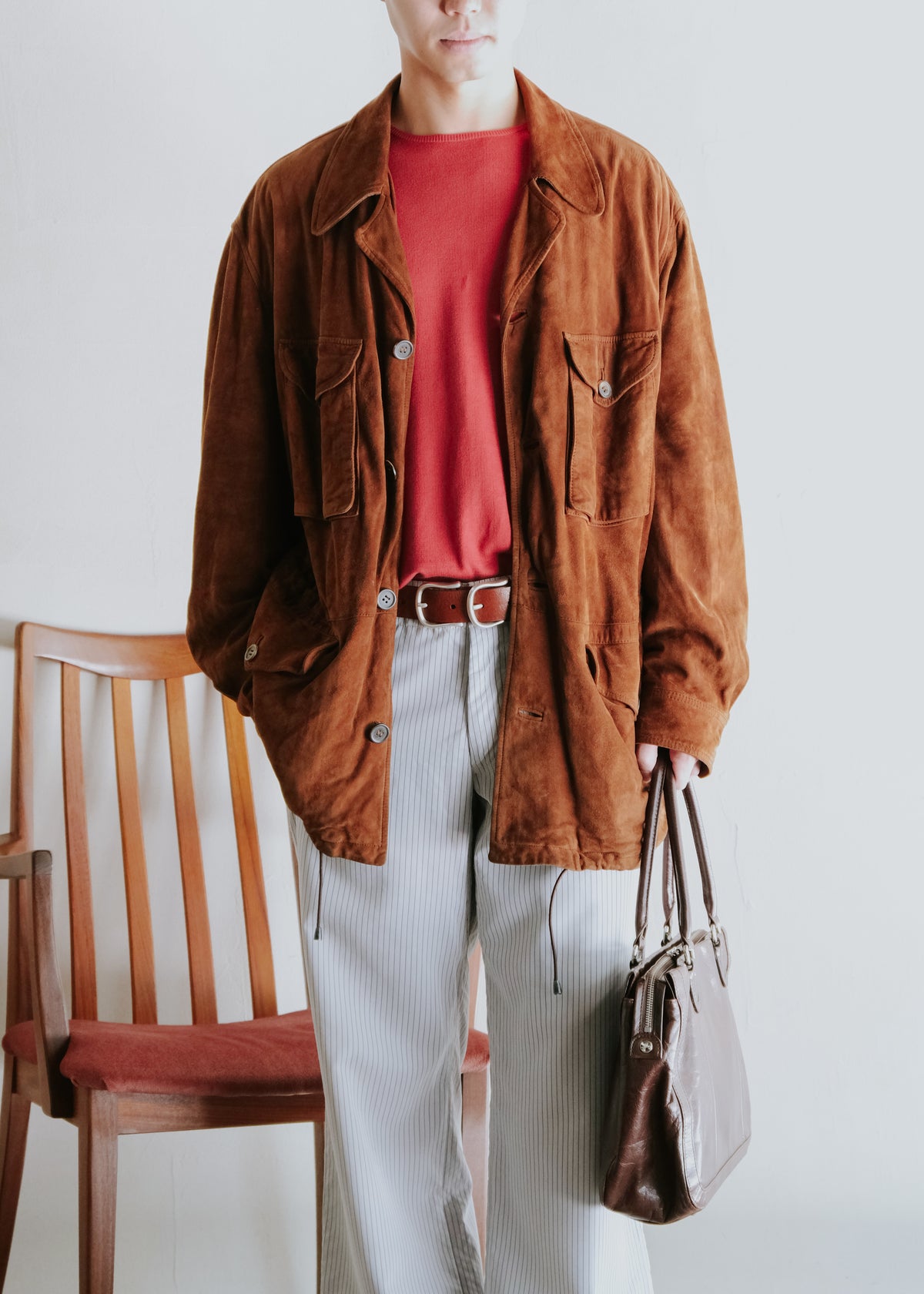 00's Cruciani cotton crew neck cut and sew