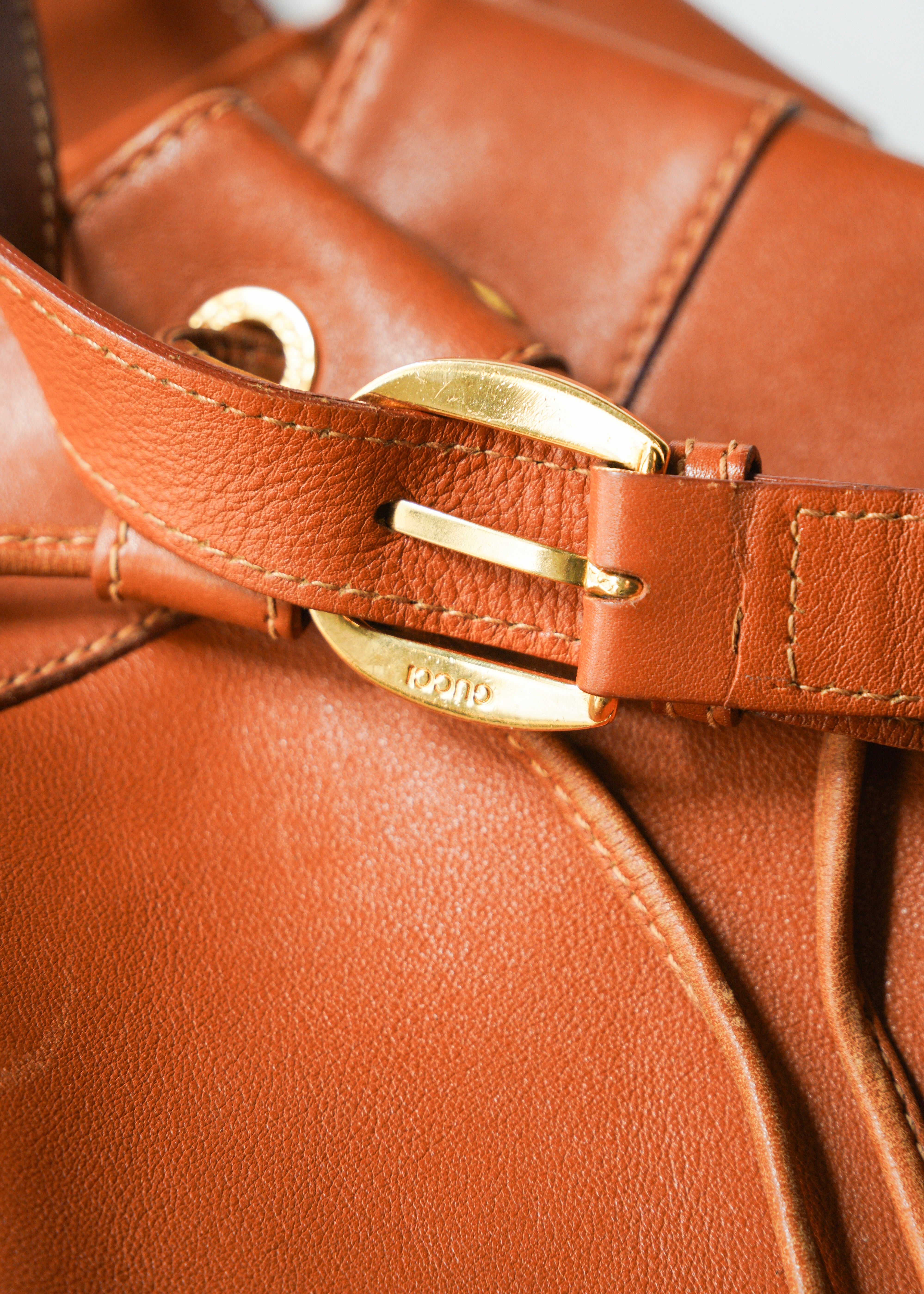 GUCCI グッチ 90-00年代 バンブー handle レザー ショルダーバッグ メンズ