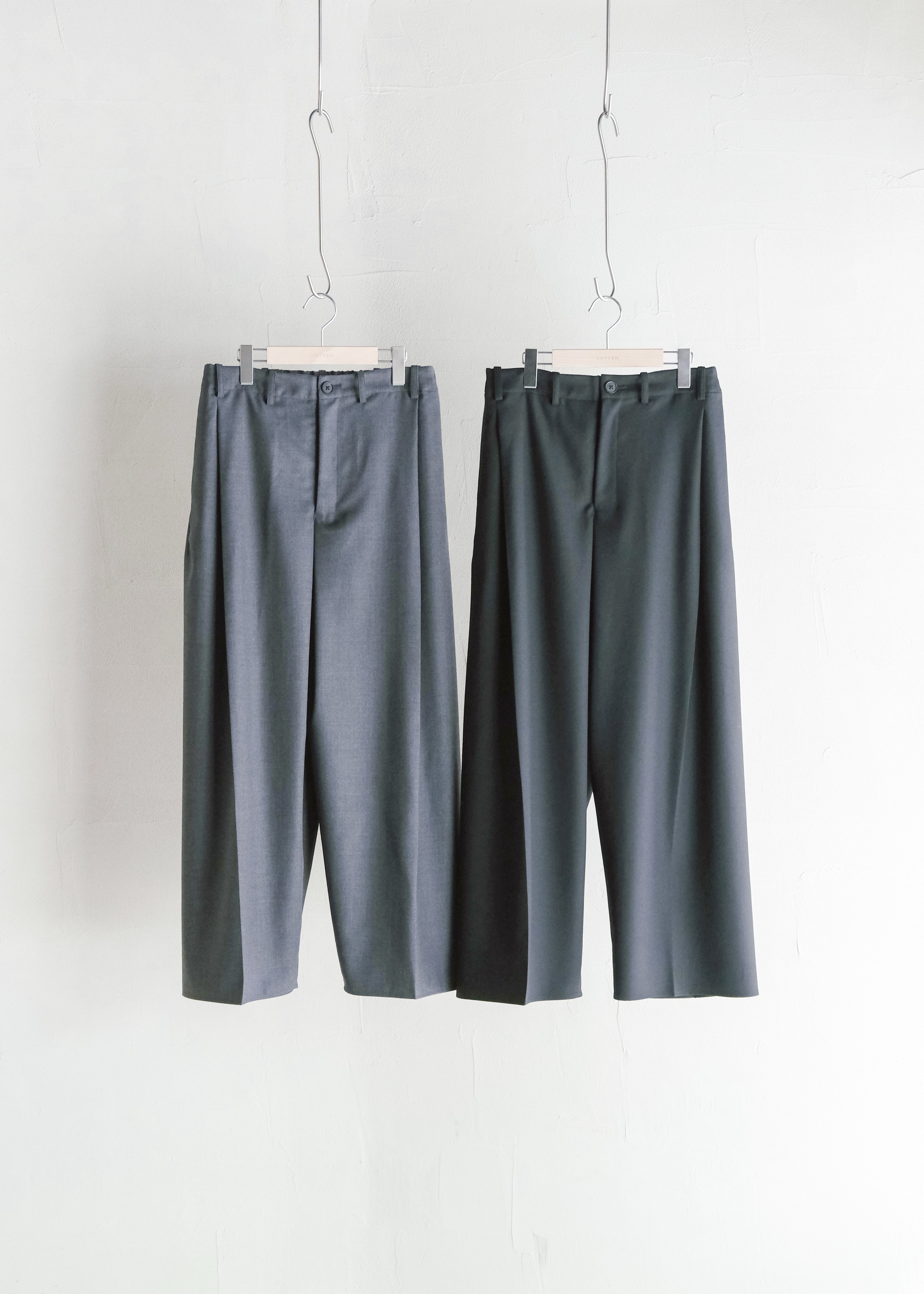 nonnotte 26AW Draping Crotch Box Pleats One- Tuck Trousers/ Deep Black