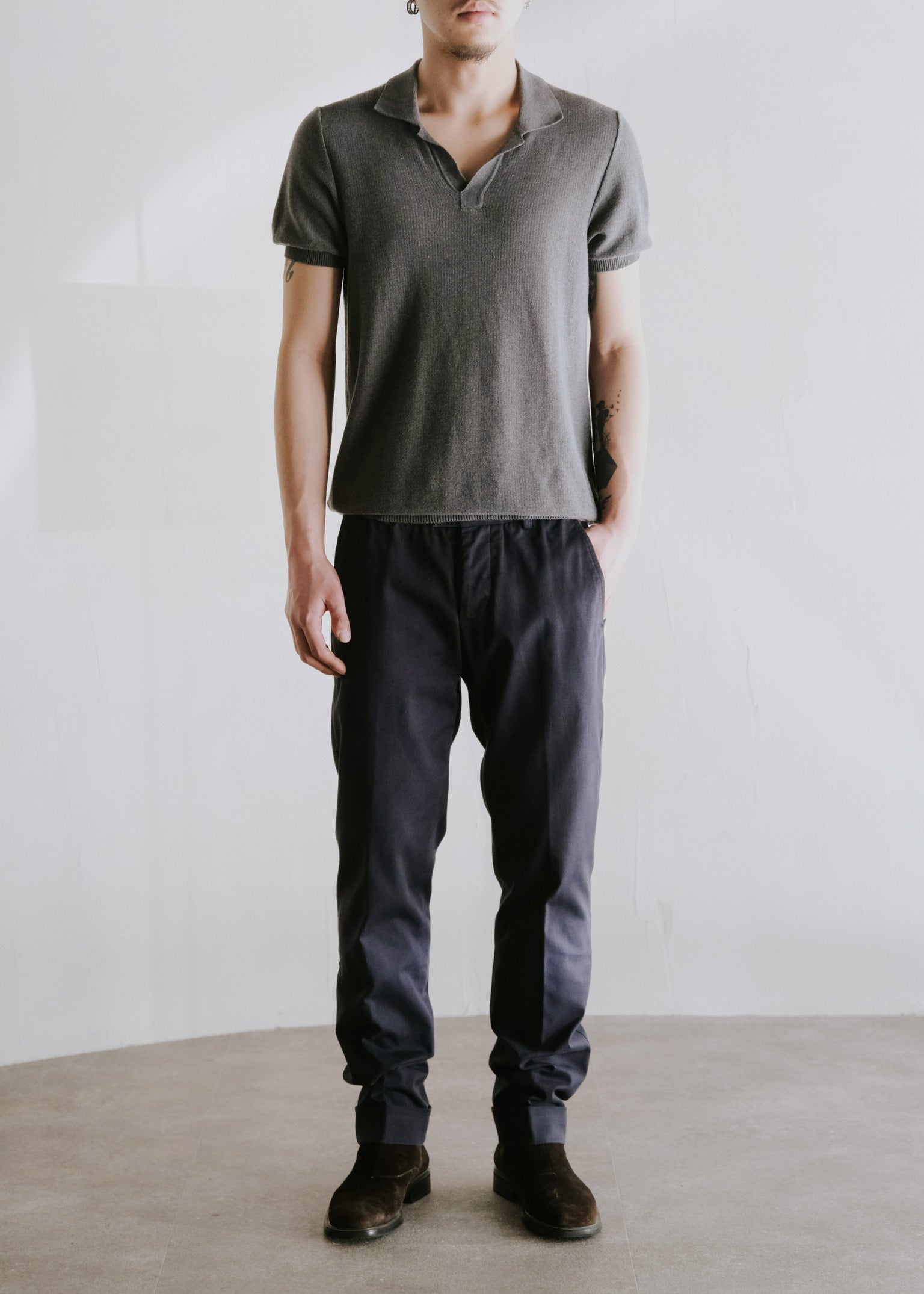 GUCCI 12SS by Frida Giannini center creased tapered cotton trousers