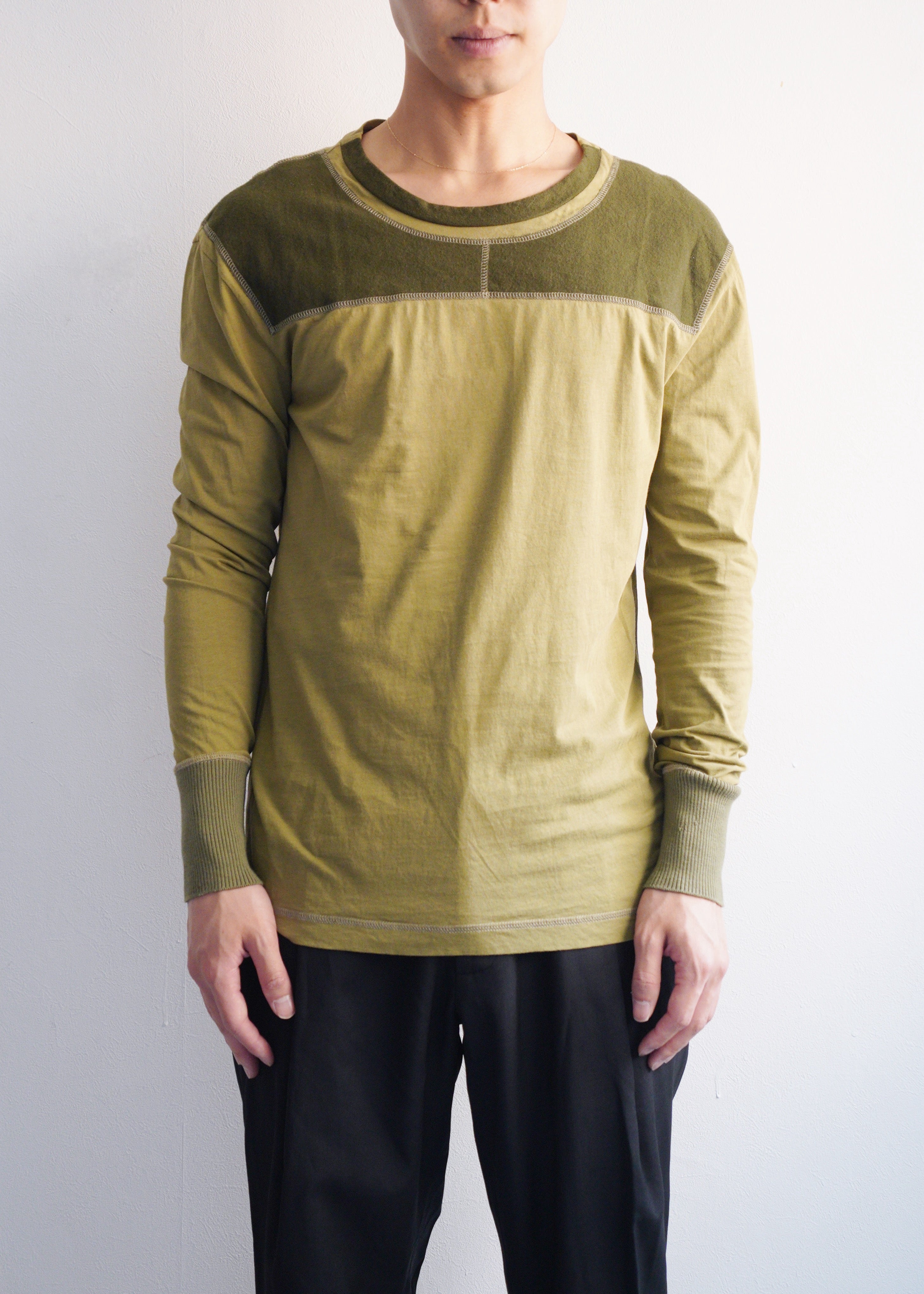 10's BOTTEGA VENETA by Thomas Maier cotton switching wool long sleeves