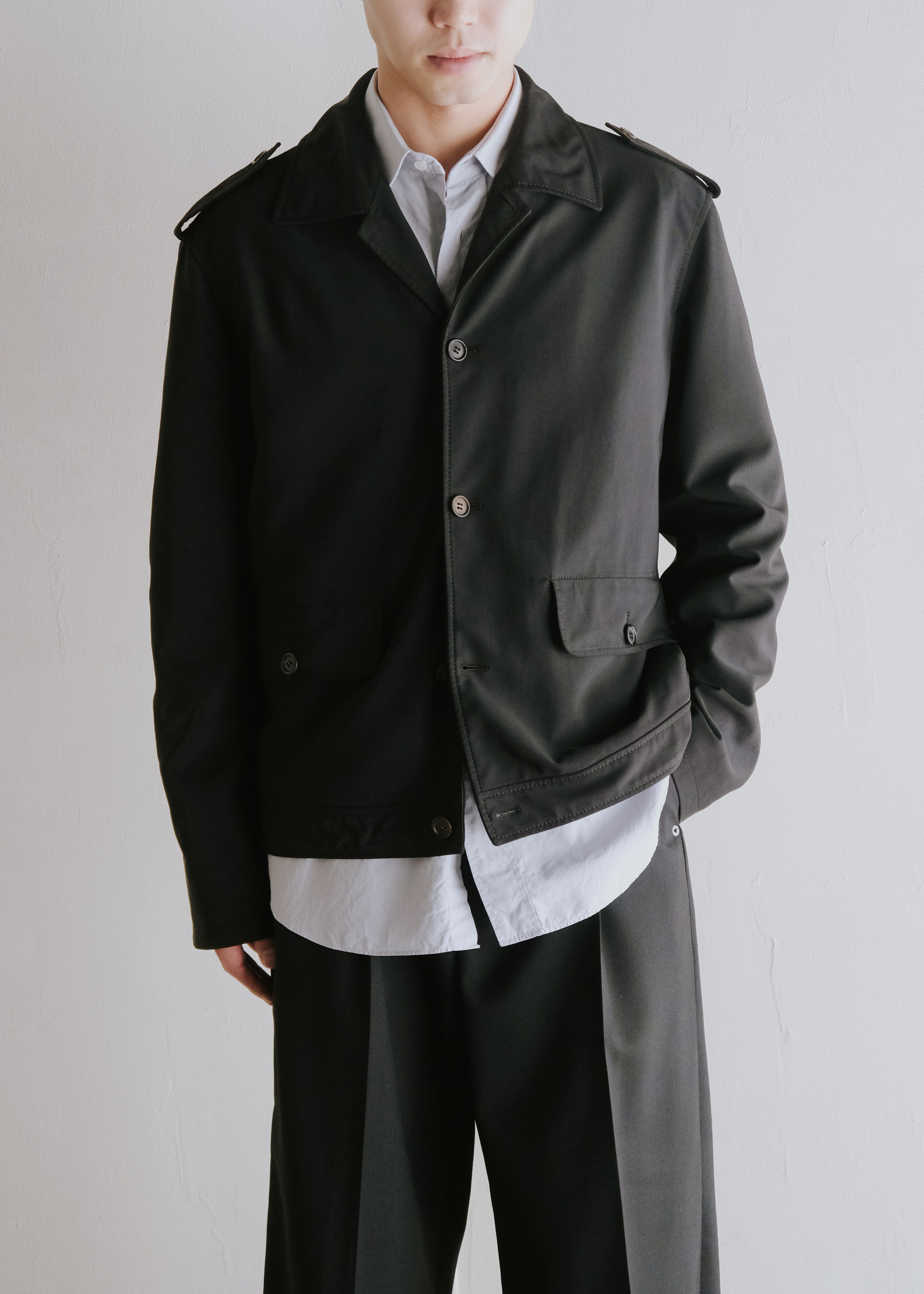 90's PRADA button-front military blouson
