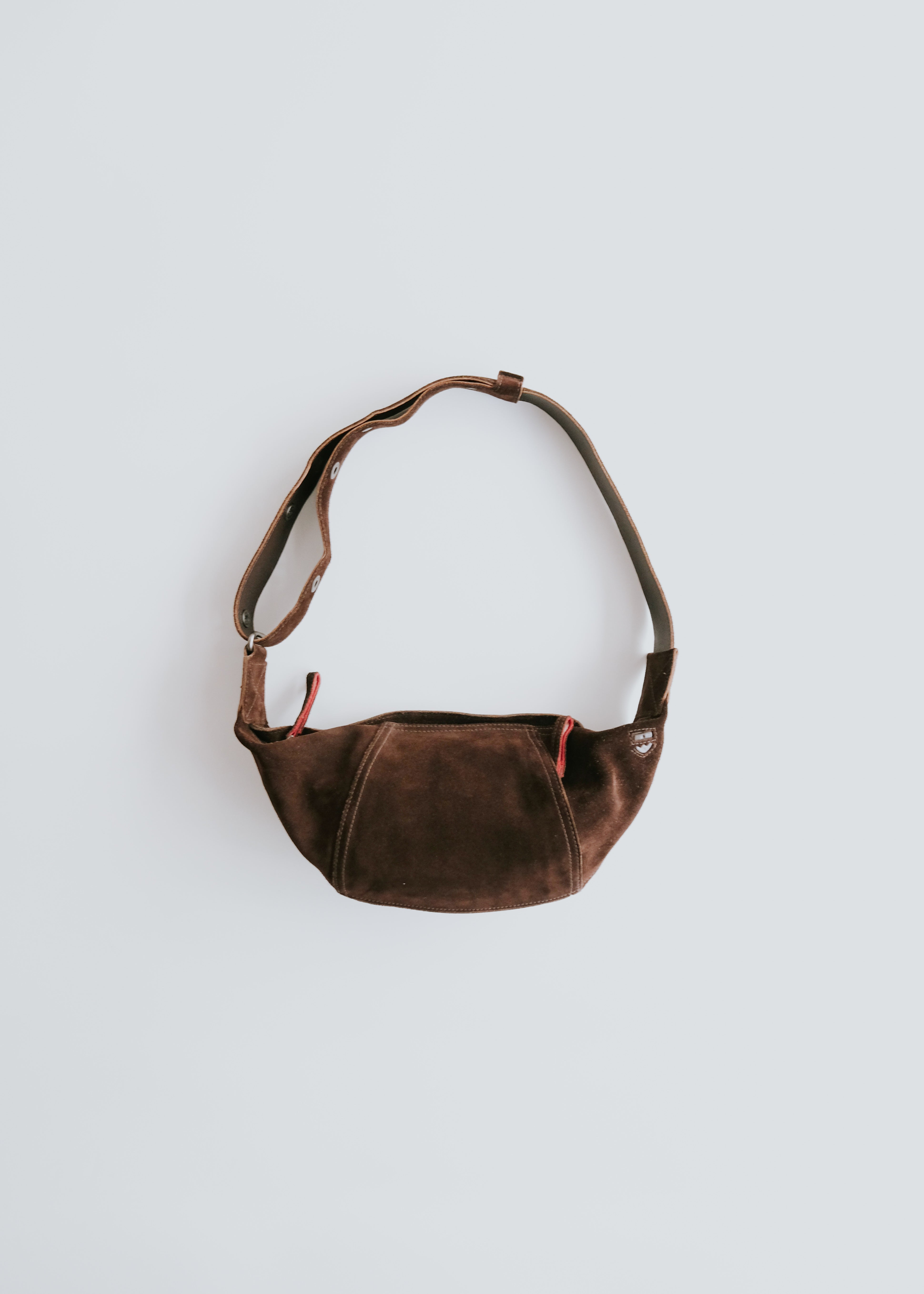 BALLY suede leather hobo shoulder bag