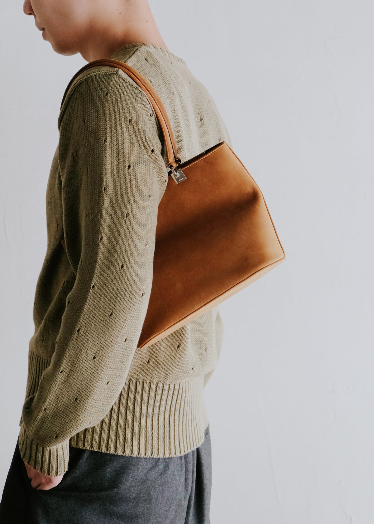 Salvatore Ferragamo suede leather hand bag