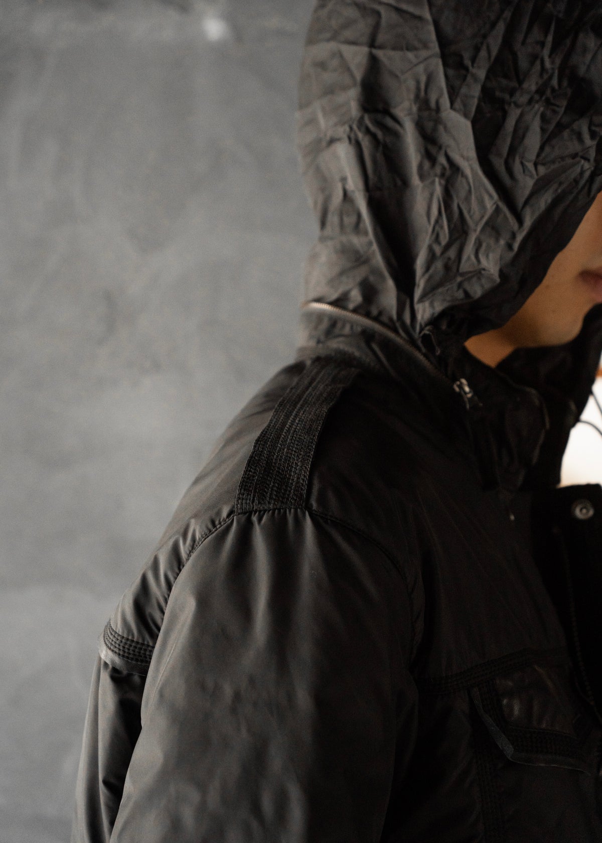00’s EMPORIO ARMANI double zip up multi pocket nylon jacket