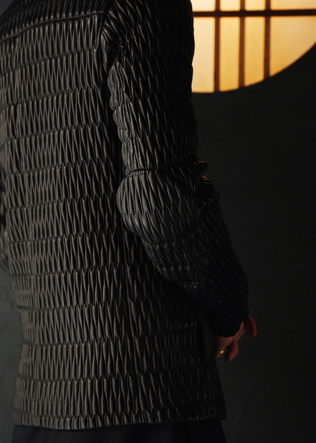 PRADA 06AW double zip pleats leather jacket