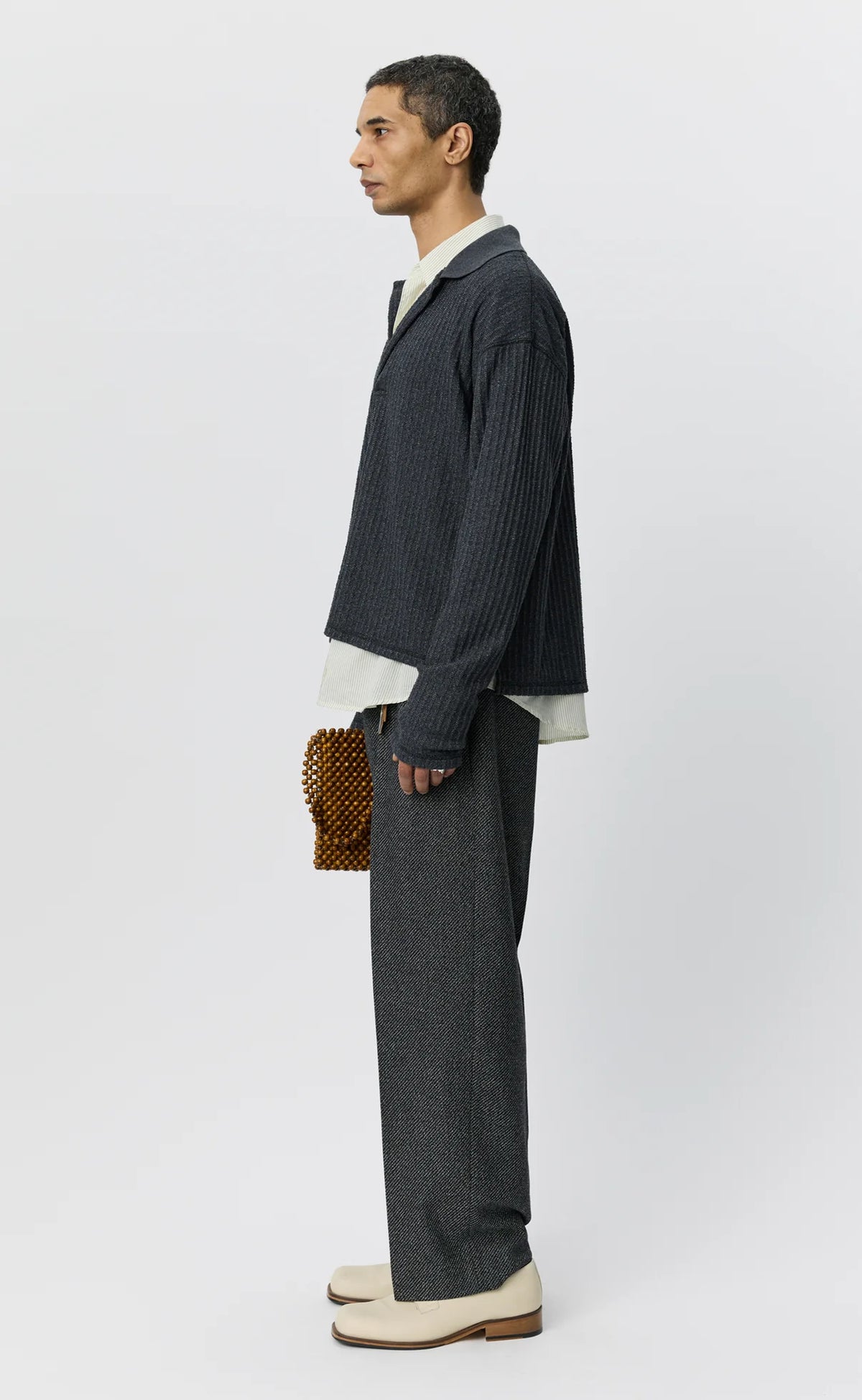 mfpen 26AW Rolodex Polo / Grey Bouclé Rib