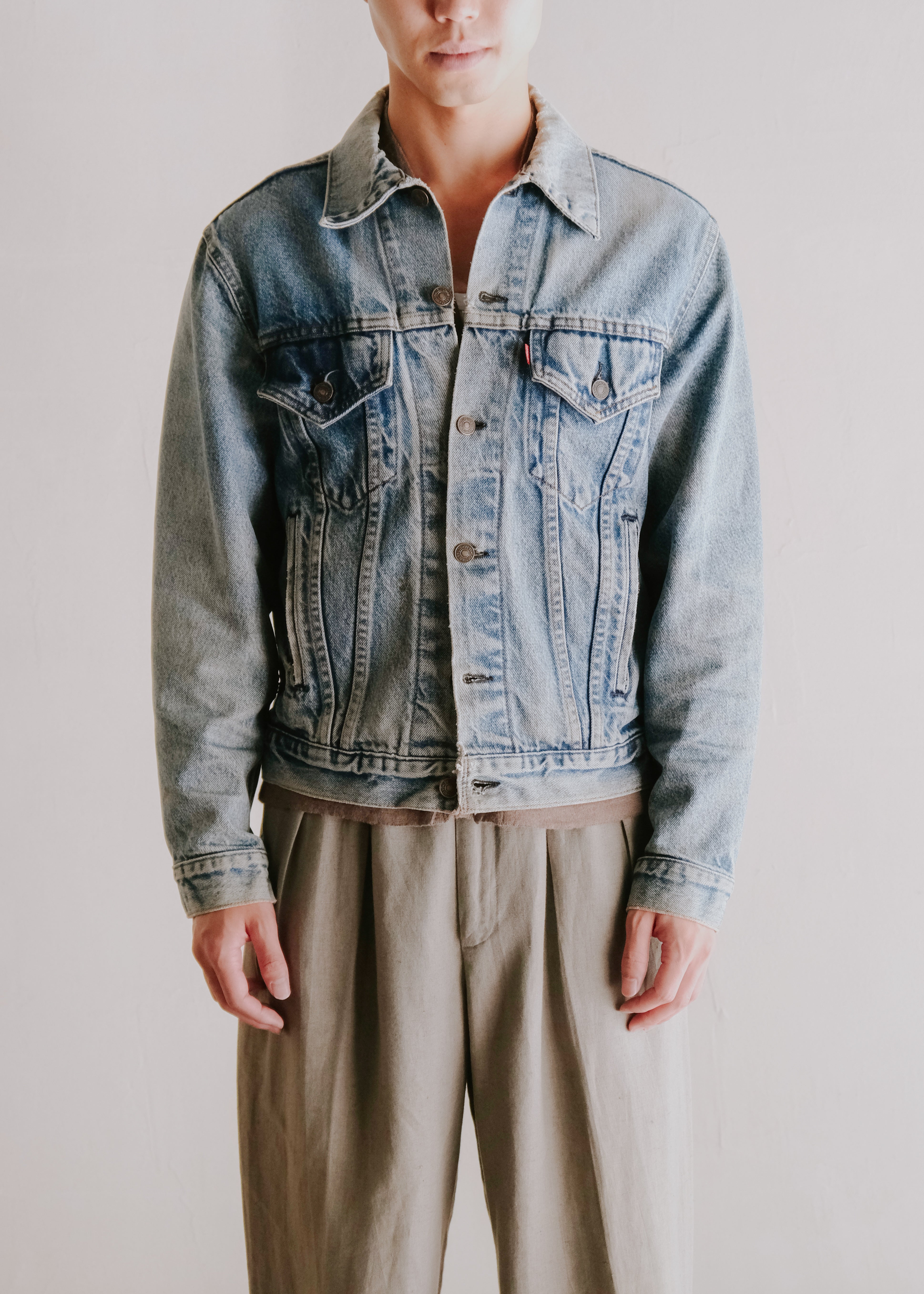 80-90's Levi's 70506-0216 denim tracker jacket made in USA