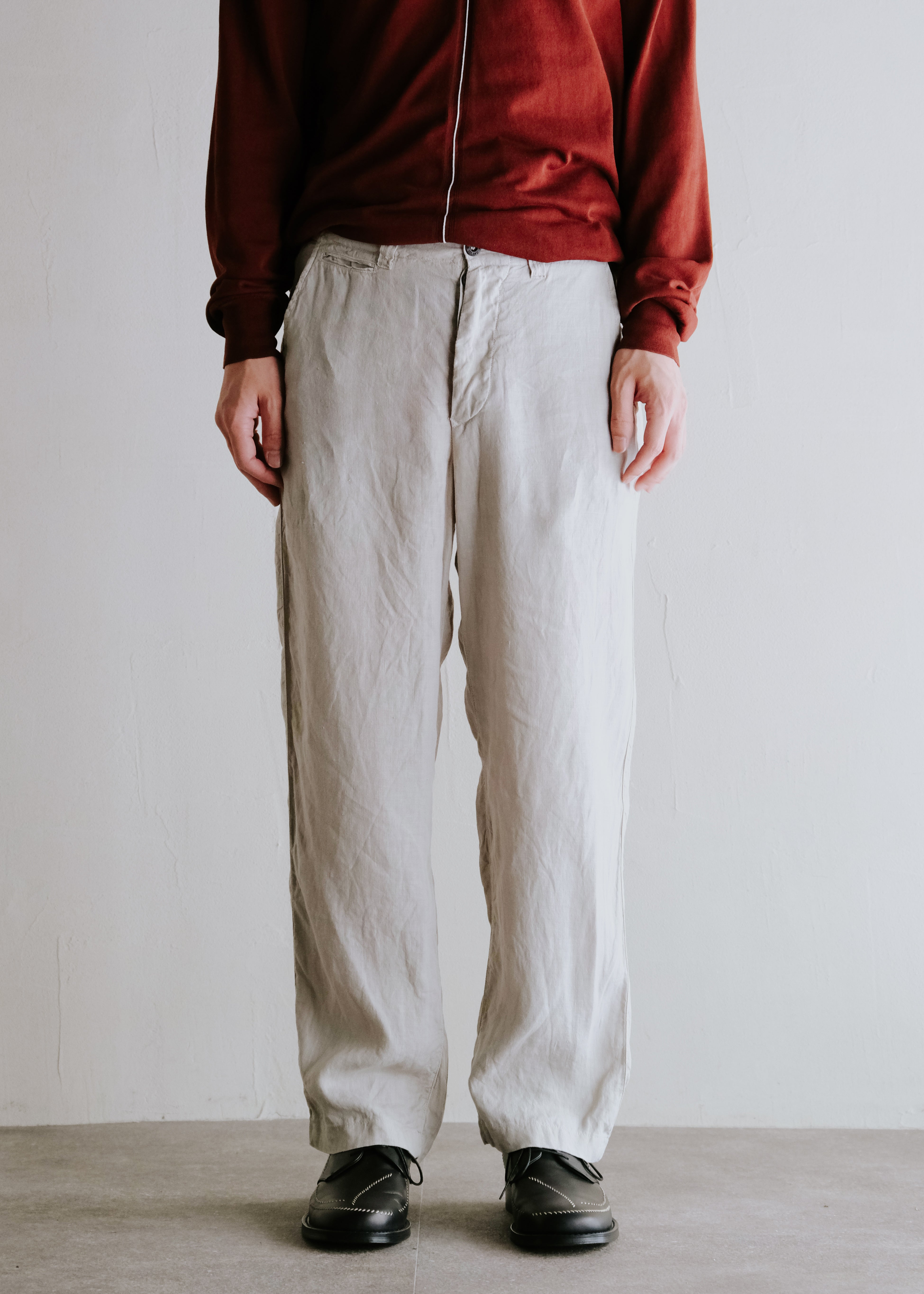 STONE ISLAND 02SS linen straight trousers