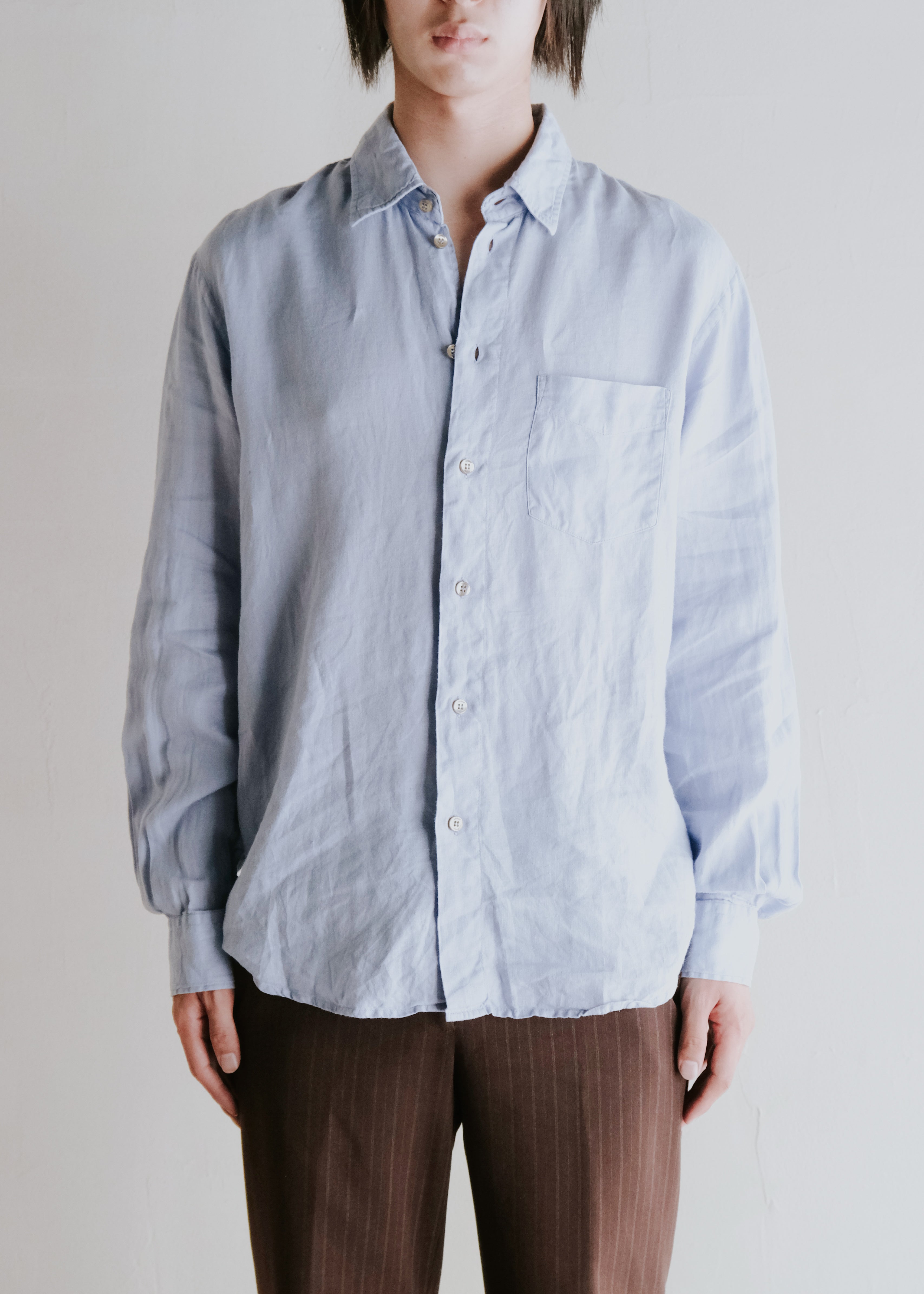 00's ARMANI JEANS chest pocket regular collar shirt