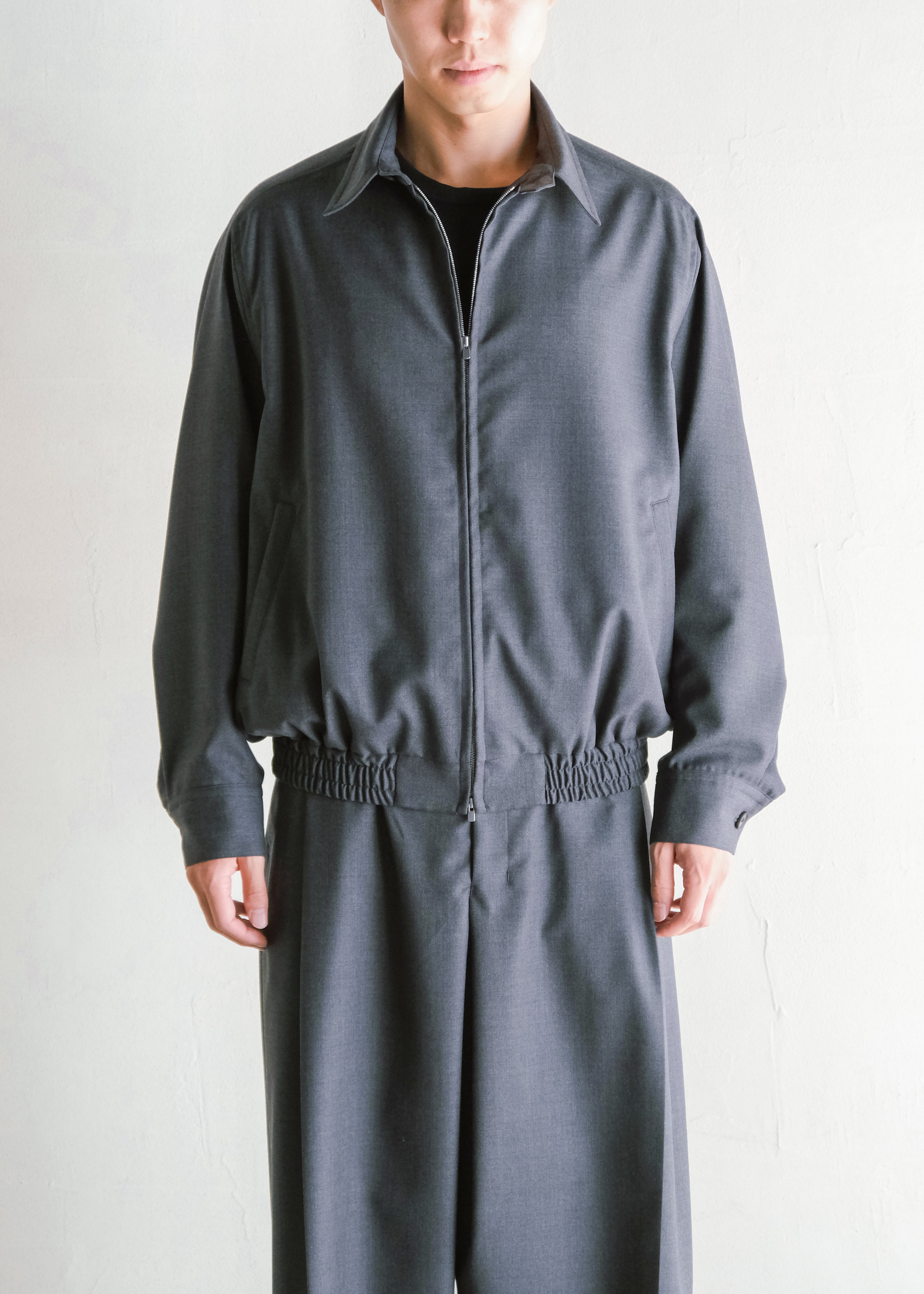 nonnotte 26AW Draping Big Yoke Raglan Drizzler Jacket / Charcoal Top