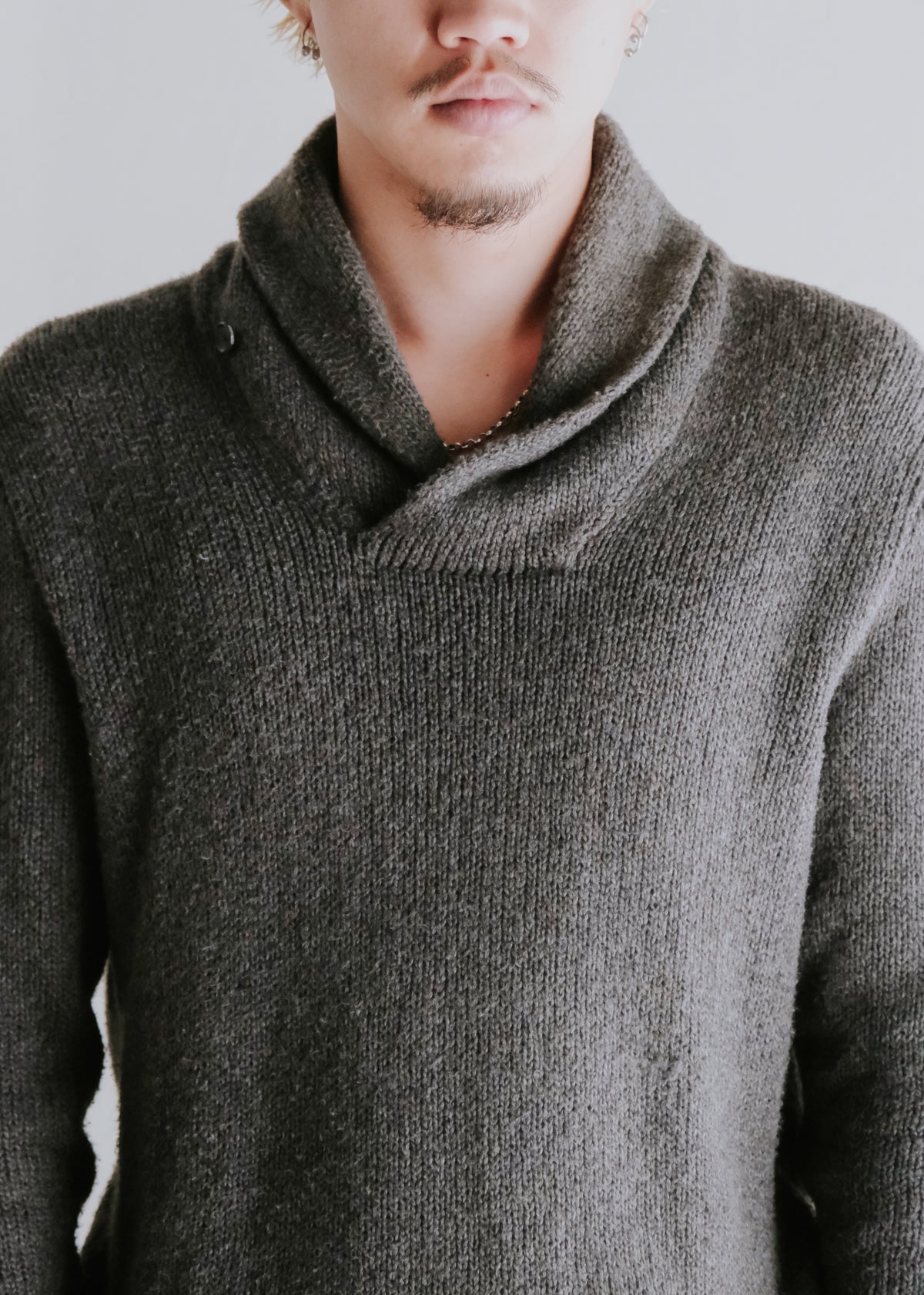 90-00's Polo by Ralph Lauren shawl collar cotton linen knit