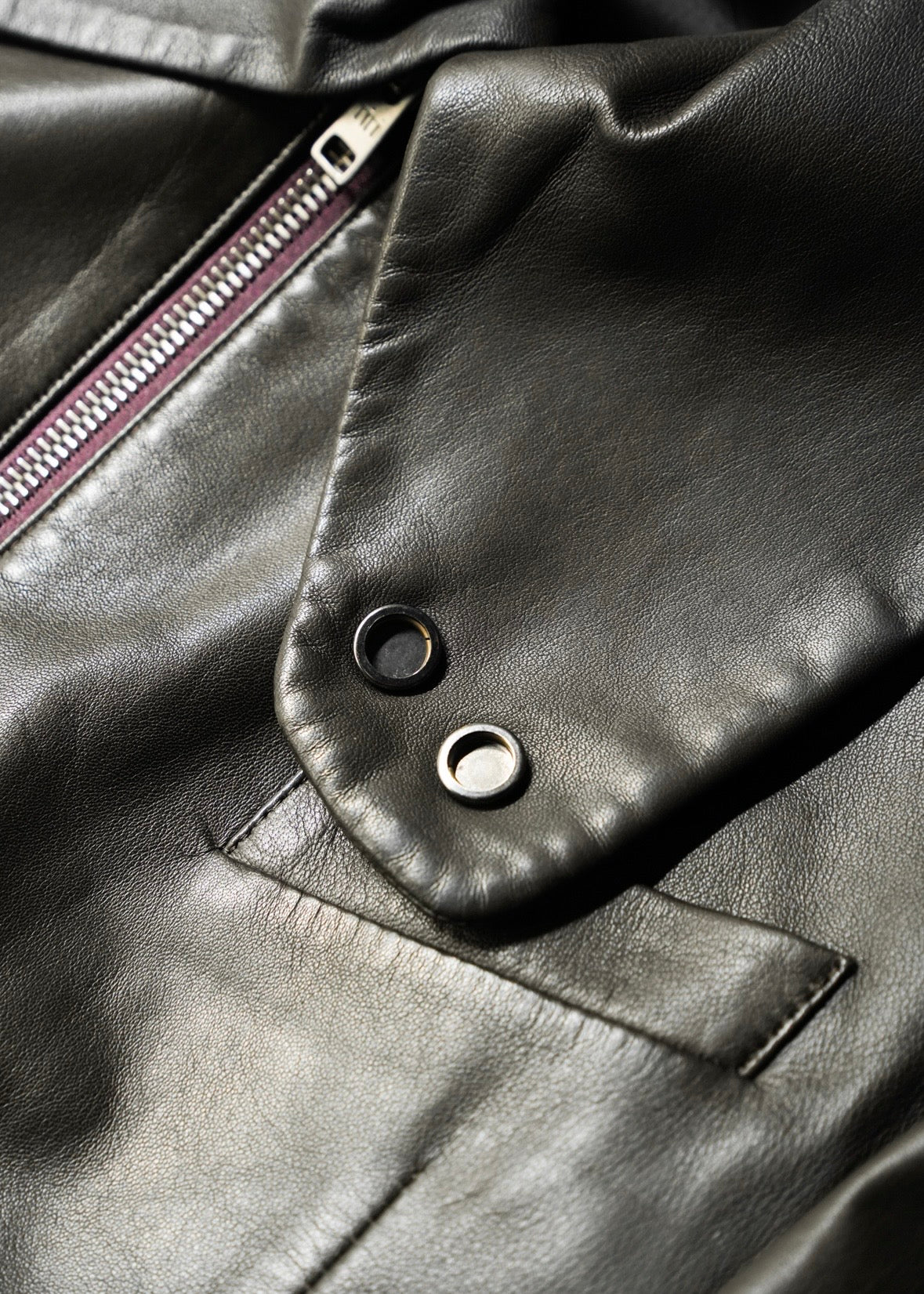 Paul Smith 2010AW stand collar zip up lamb leather jacket