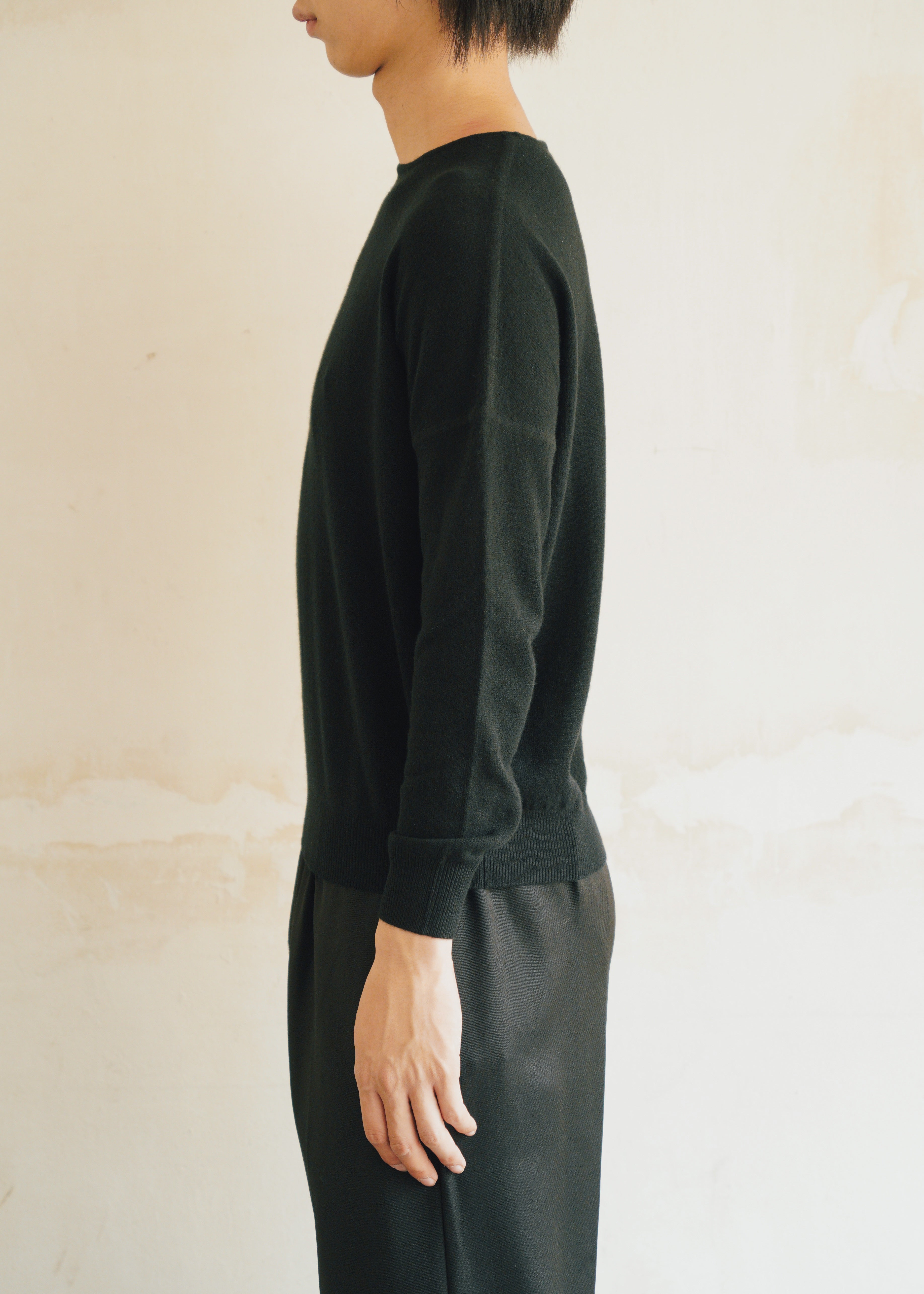 JEANPAULKNOTT ジャンポールノット 26AW カシミヤ 100% Cashmere ROUND NECK SWETER BLACK メンズ