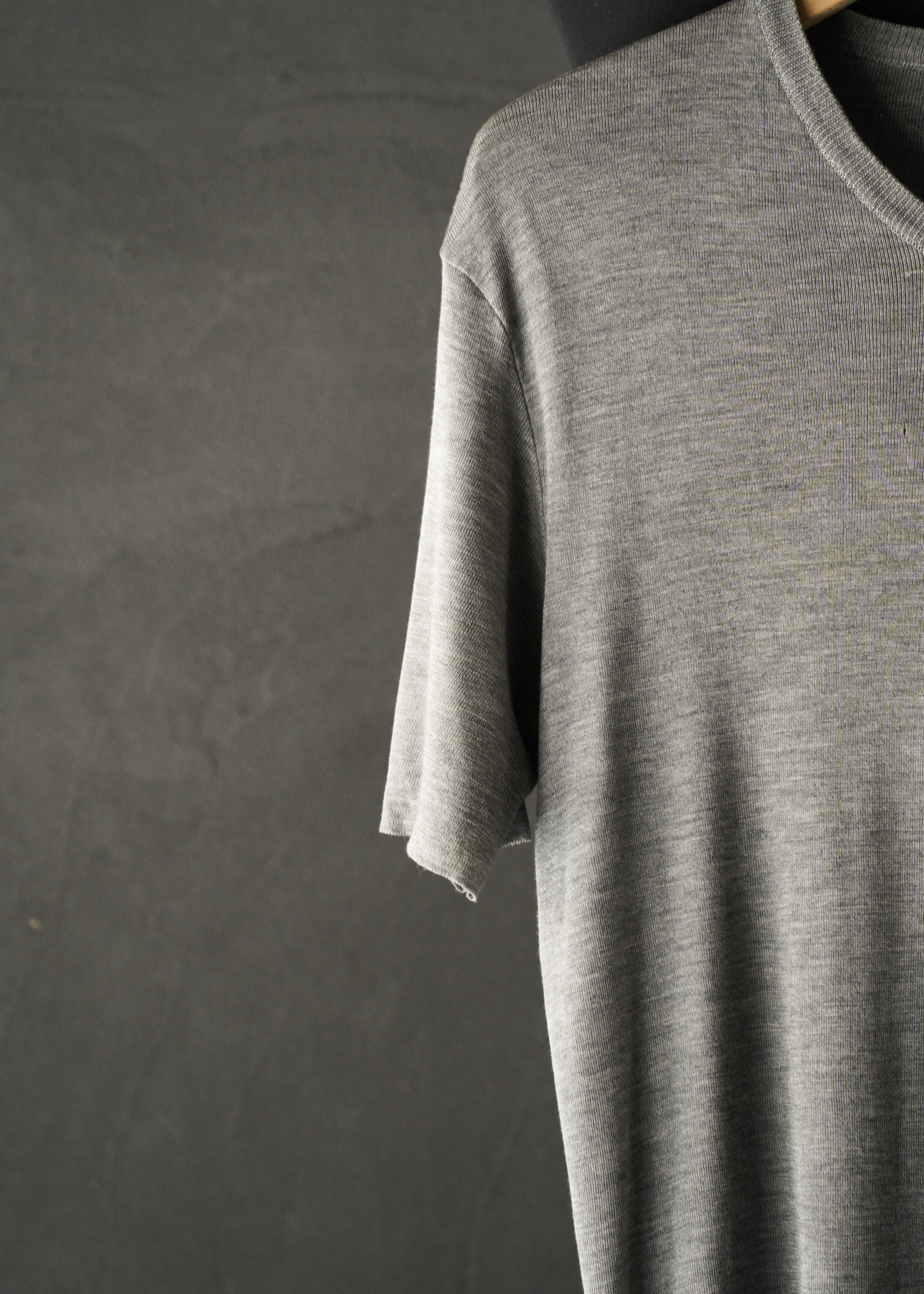 90-00’s JIL SANDER bicolor short sleeve v neck silk knit